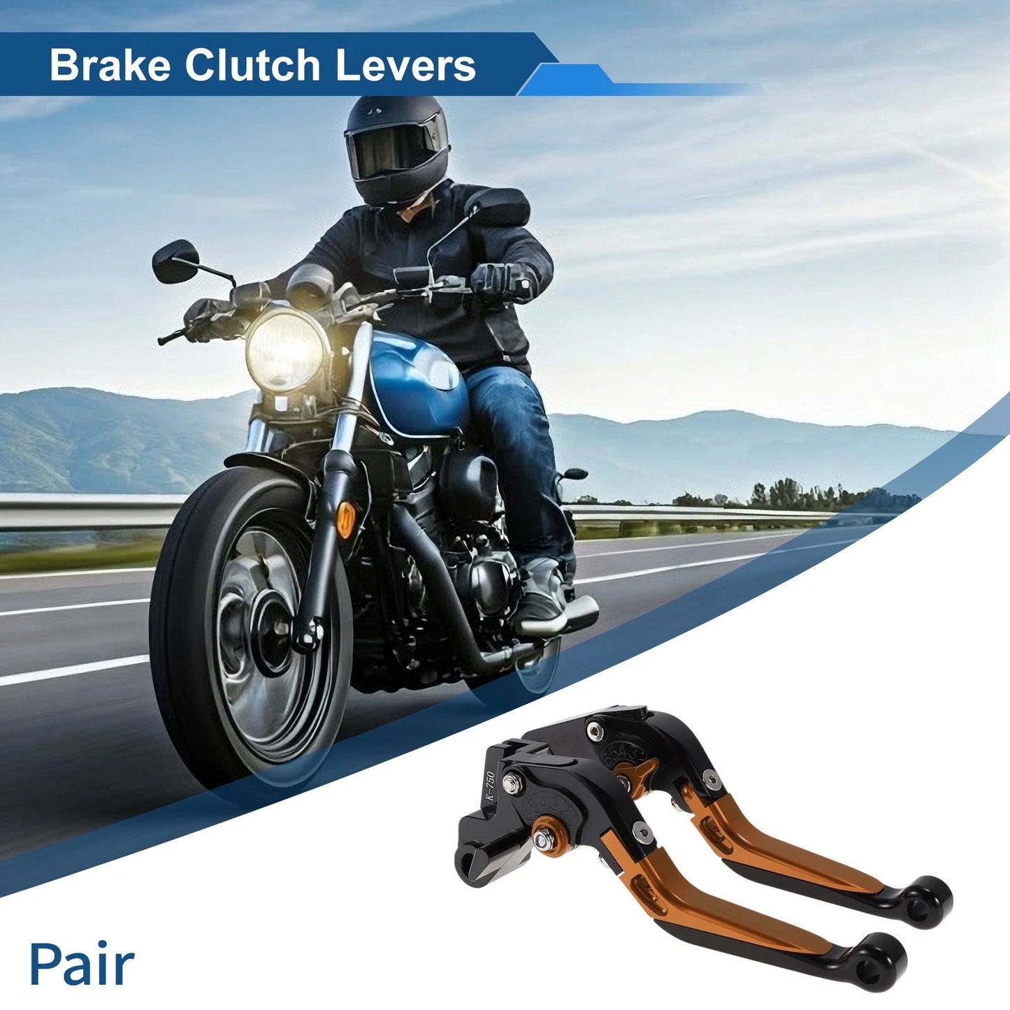 Adjustable Brake Clutch Lever for Kawasaki Z1000SX (2017–2020) Black Orange