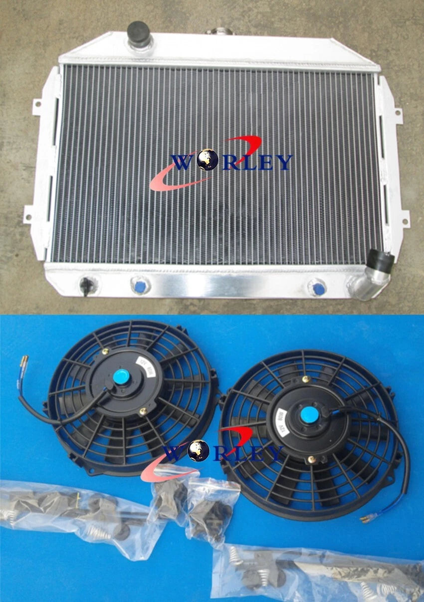3-Row Aluminum Radiator with Fans for Nissan Fairlady Z S30 (1970–1978)