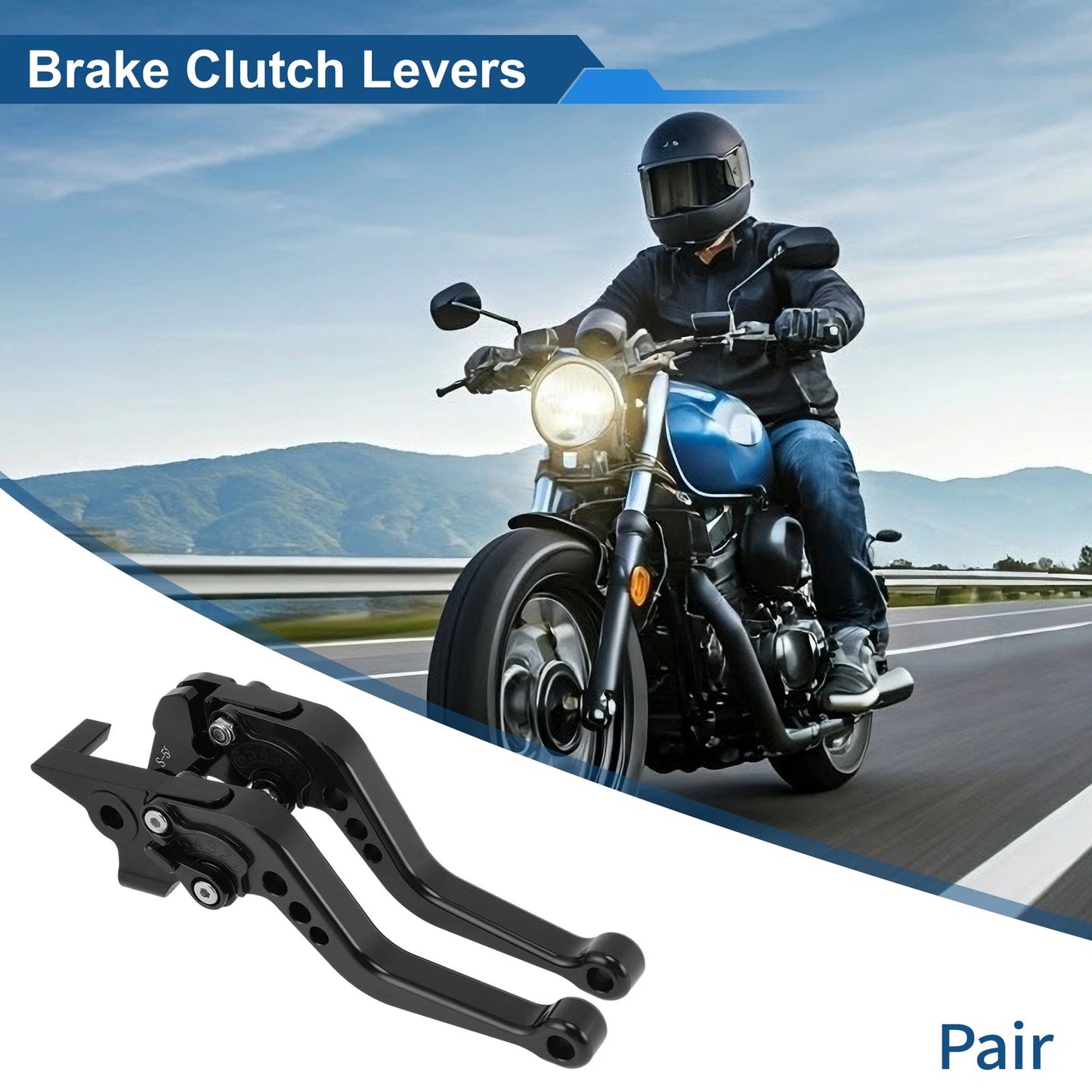 Short Brake Clutch Levers for Yamaha MT-10/FZ-10 (2017–2021) - Black, 1 Pair