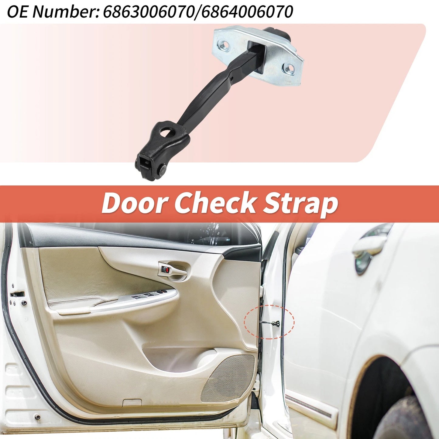 Rear Door Check Strap for Toyota Camry (2006–2015) No.6863006070/6864006070