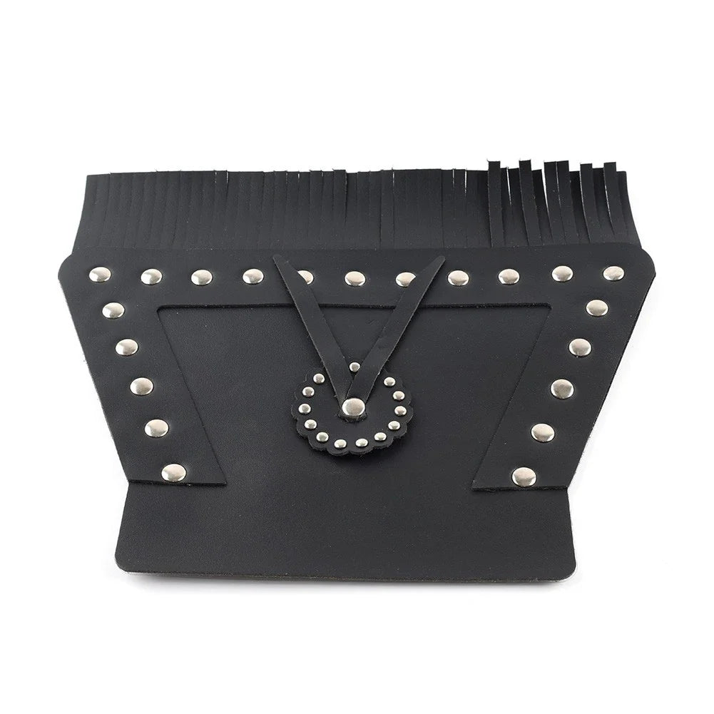 PU Leather Rear Fender Mud Flap Cover with Fringe for Harley