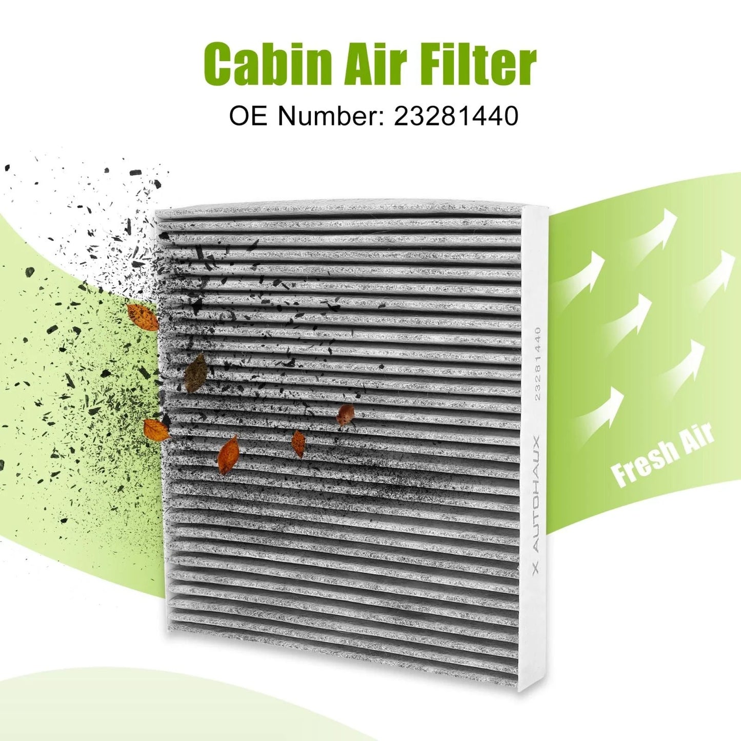 Cabin Air Filter Gray for Cadillac Chevrolet 23281440 Replacement (2010-2015)