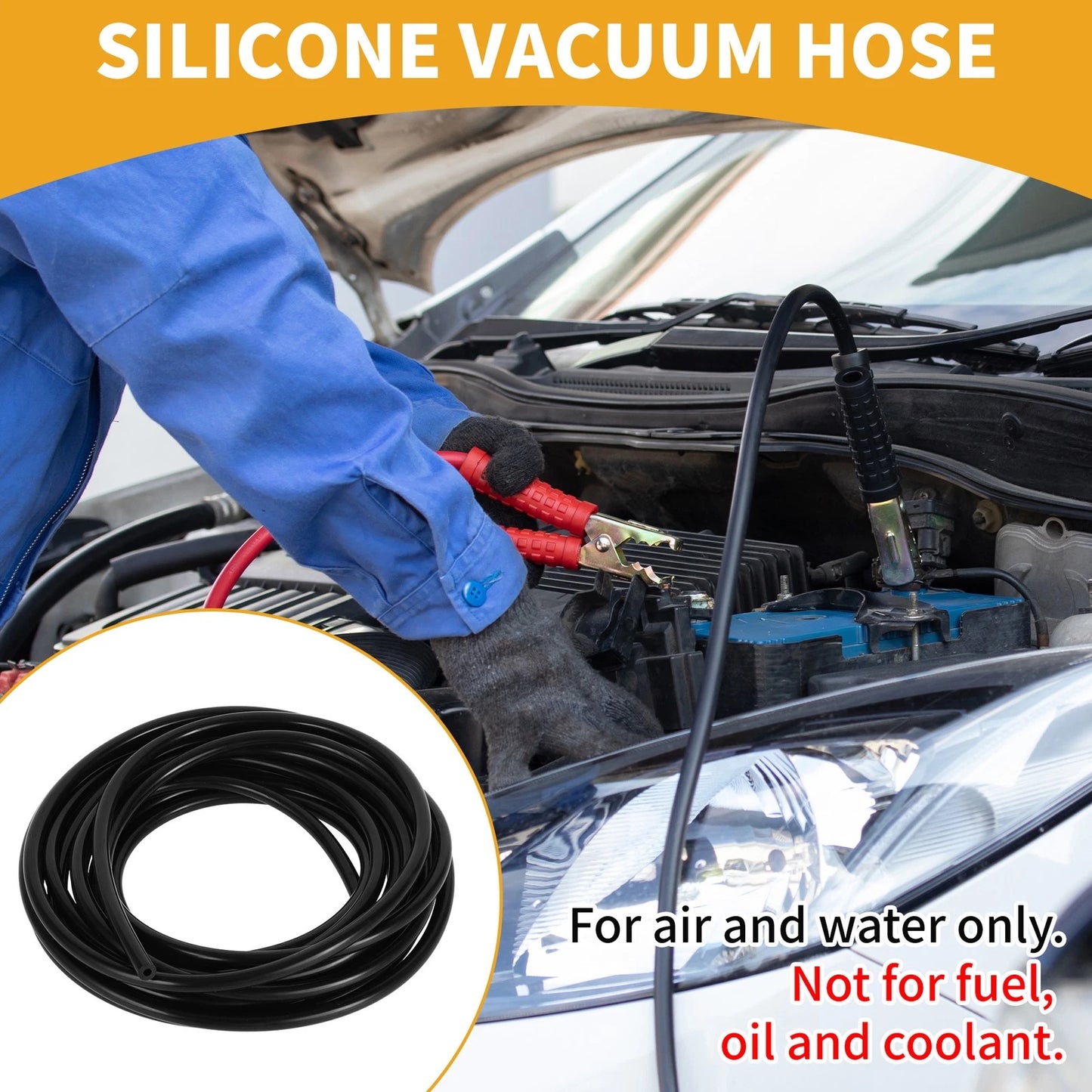 16.4FT 1/8" Silicone Vacuum Tubing Hose for Air and Water (3mm ID, 2mm Thick)