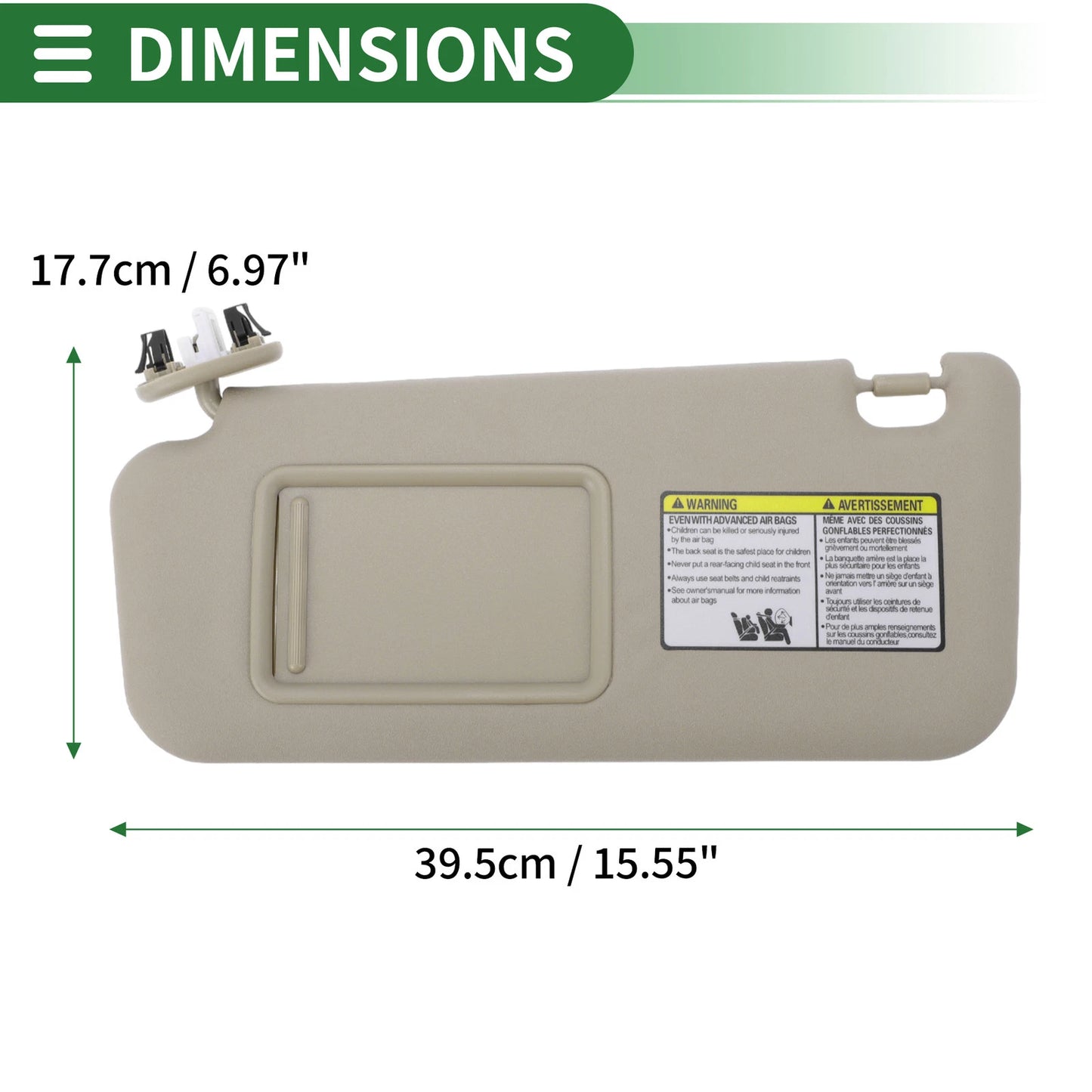 Left Sun Visor with Mirror for Toyota RAV4 (2006–2008) No. 74320-42501-A1