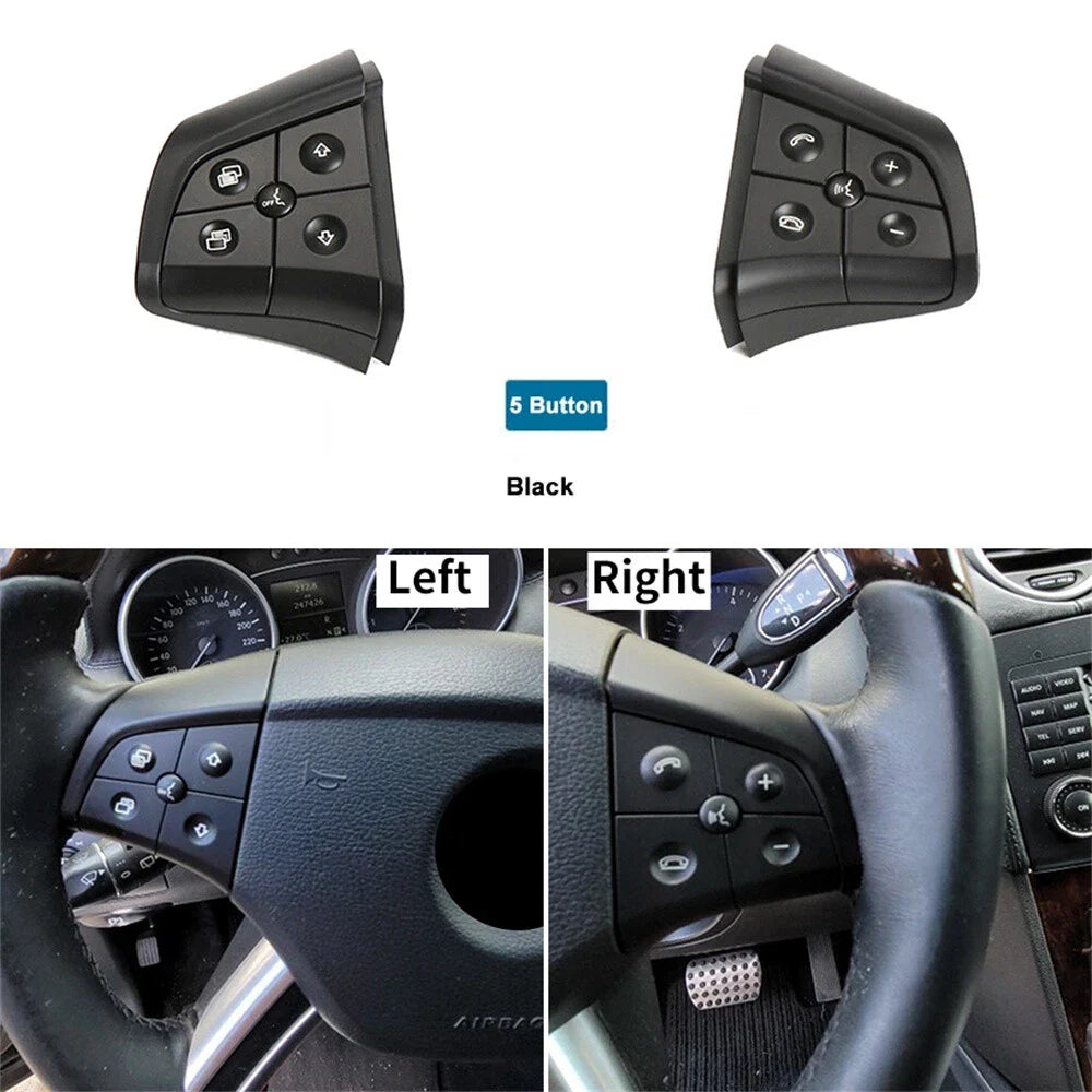 5 x Button Steering Wheel Control Switch for Mercedes W164 ML GL R (2006-2009)