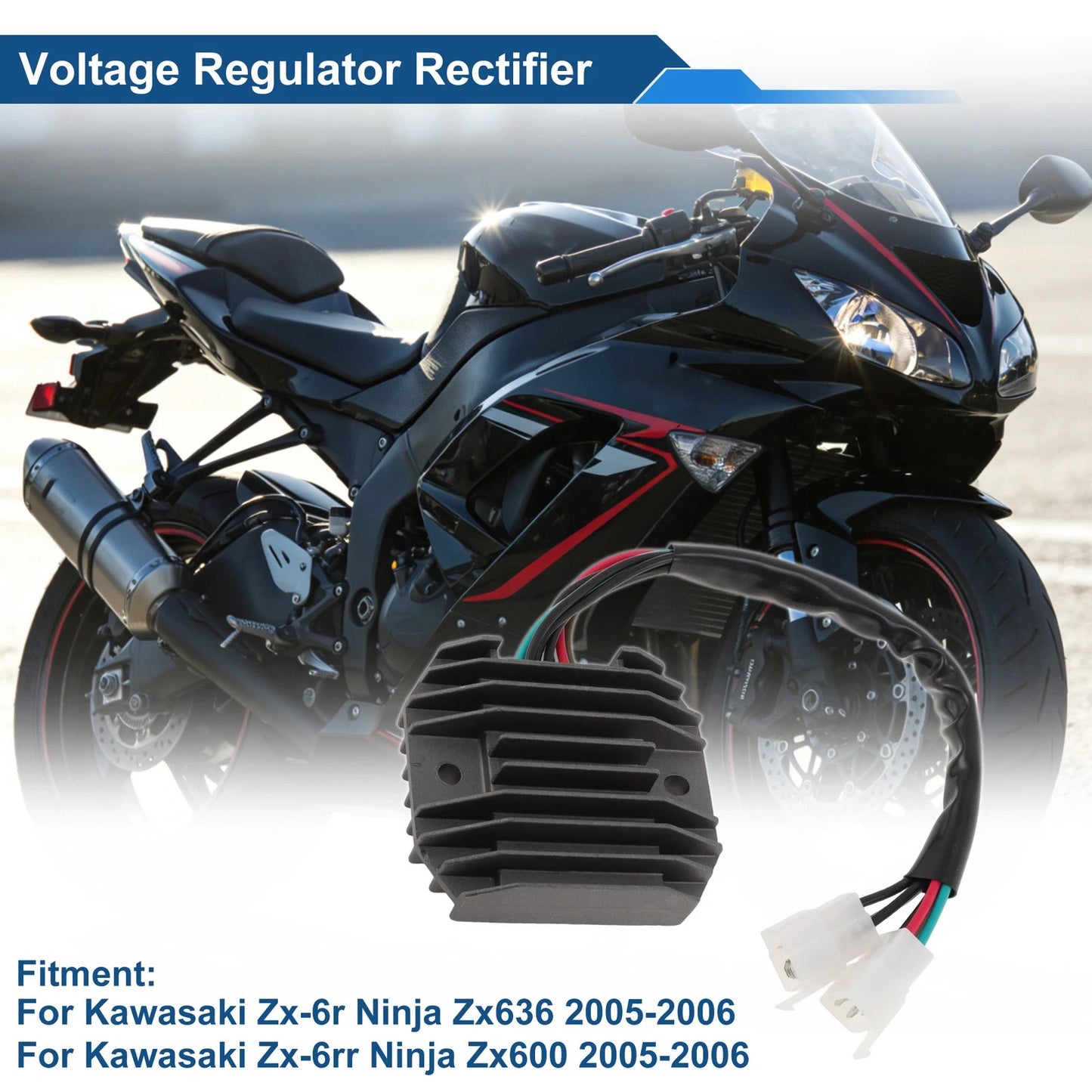 Voltage Regulator Rectifier 210660016 for Kawasaki ZX-6R Ninja ZX636 (2005–2006)
