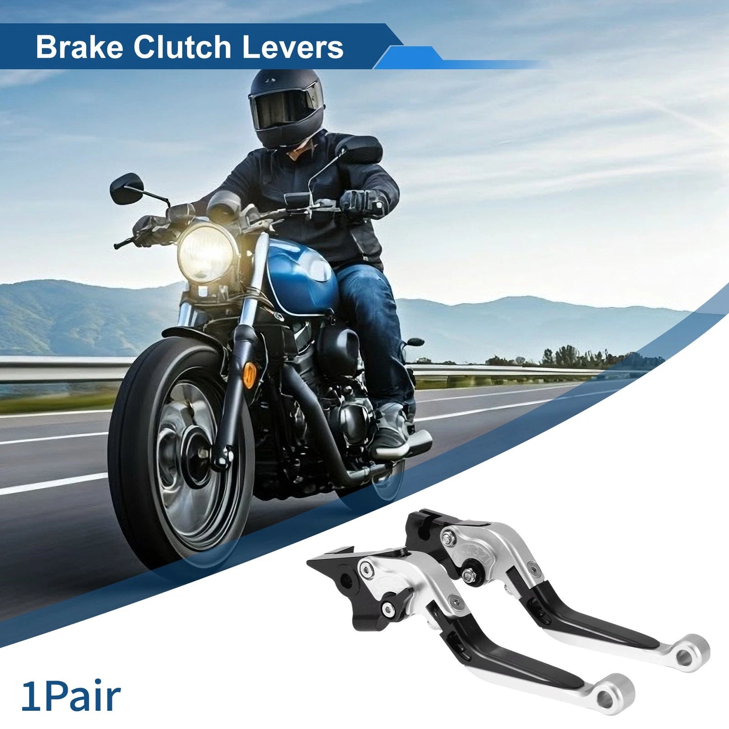 Adjustable Brake Clutch Lever Set for Yamaha MT-07 (2014–2022) Silver Black