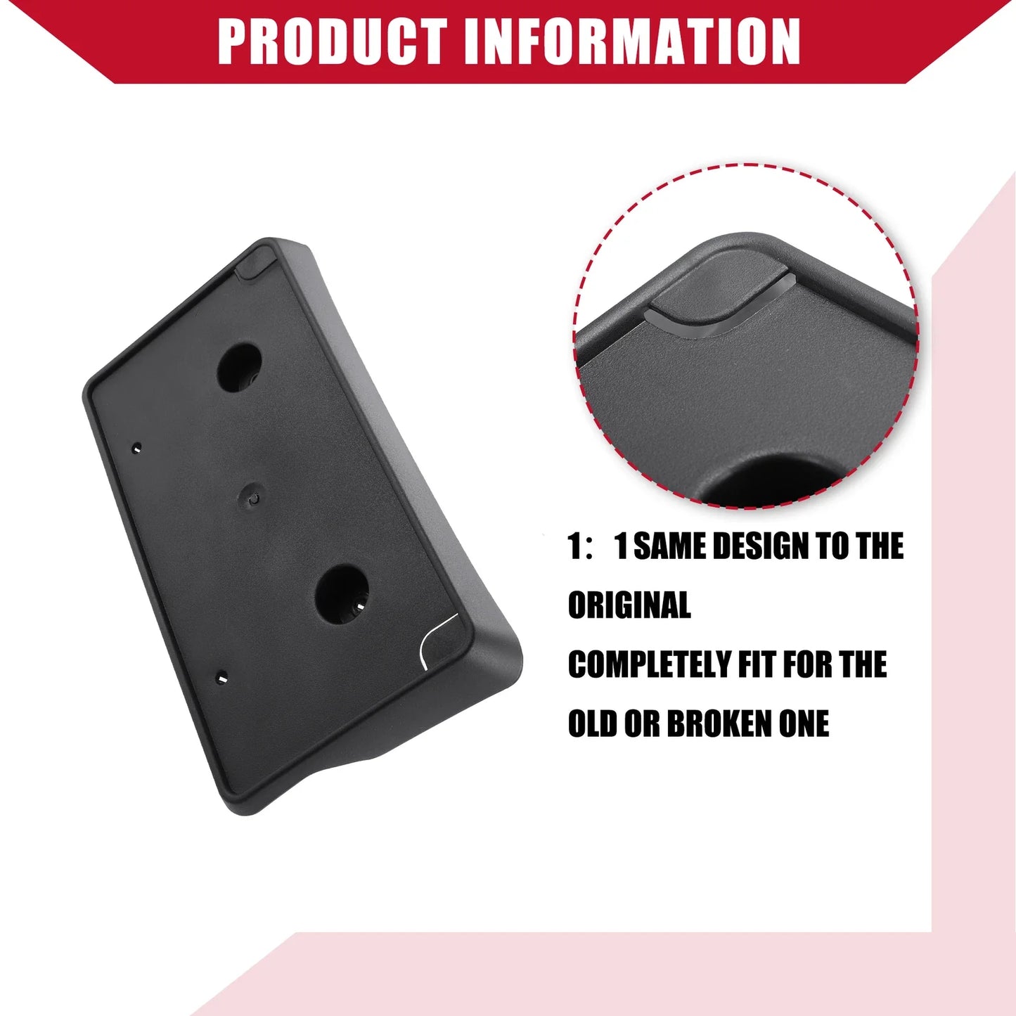 Durable Black License Plate Frame Bracket for Dodge Ram (2013-2022)