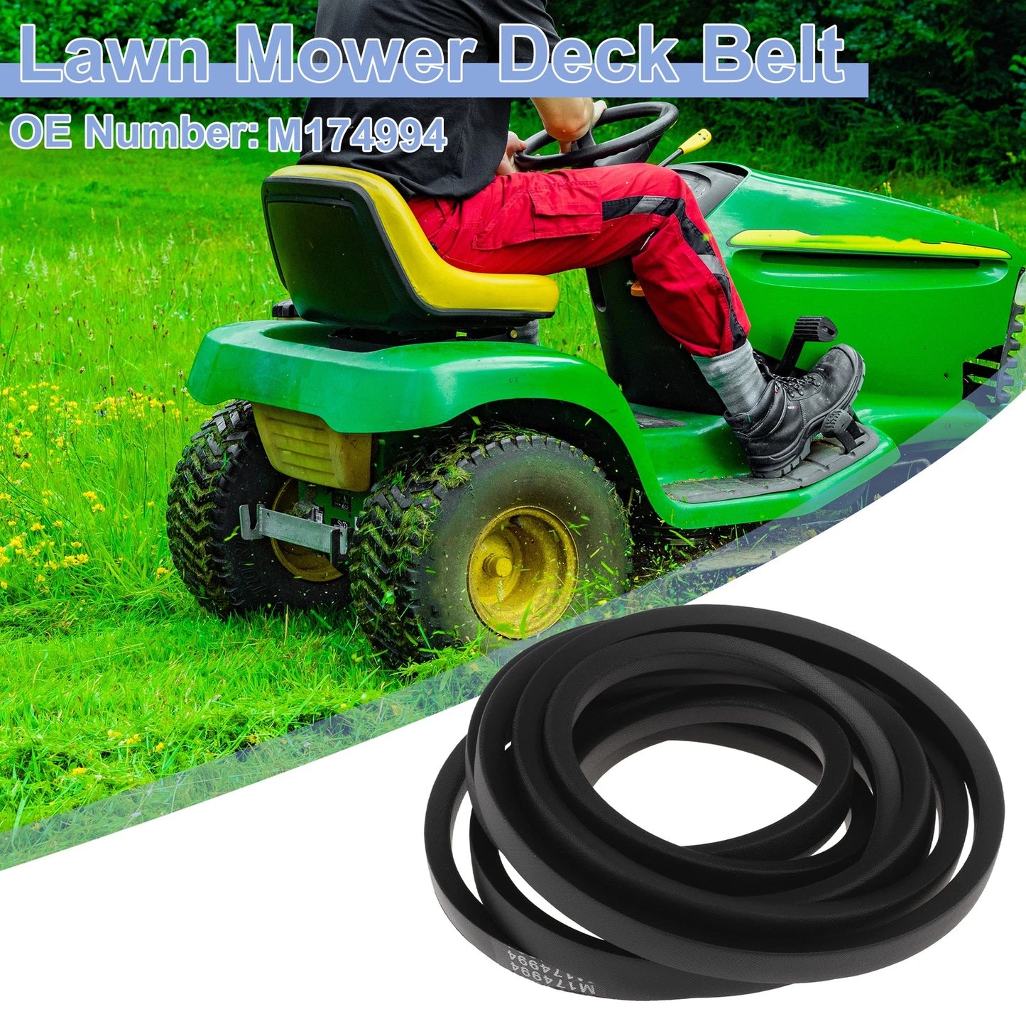 Lawn Mower Deck Belt for John Deere X330 X350 X354 X370 (No.M174994)