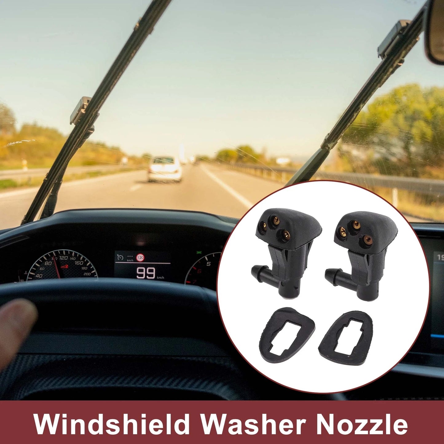2X Front Windshield Washer Nozzle for Chevrolet Cruze (2008–2012) No. 42475593