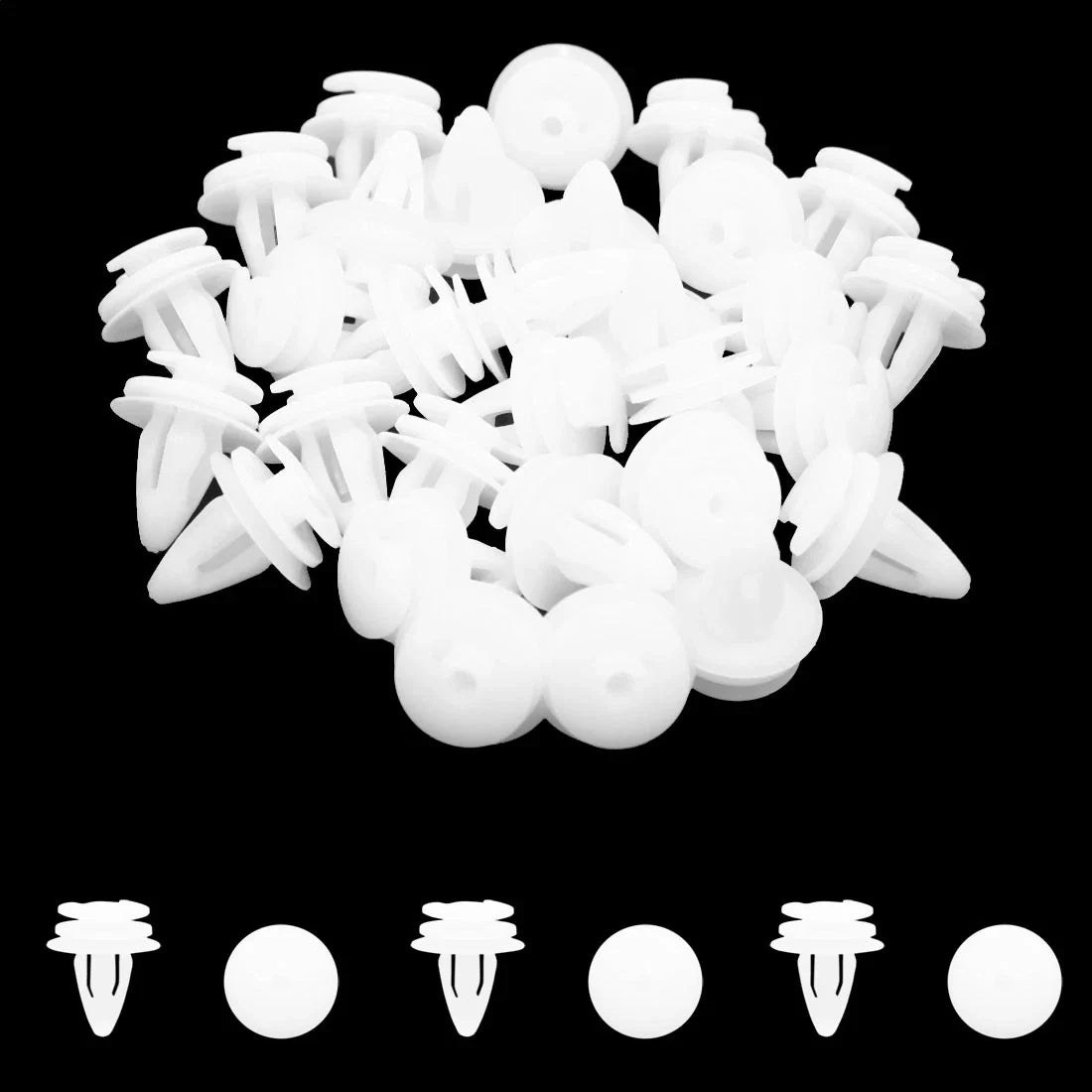 9mm White Plastic Rivets Clips Door Bumper Fastener for BMW