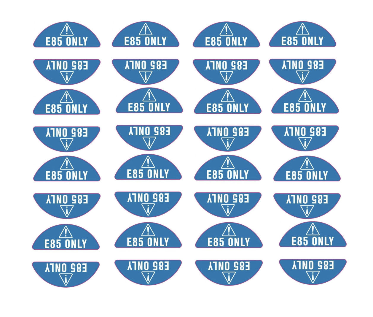 Set of 16 E85 Gasoline Fuel Tank Stickers for Gas Gasoline