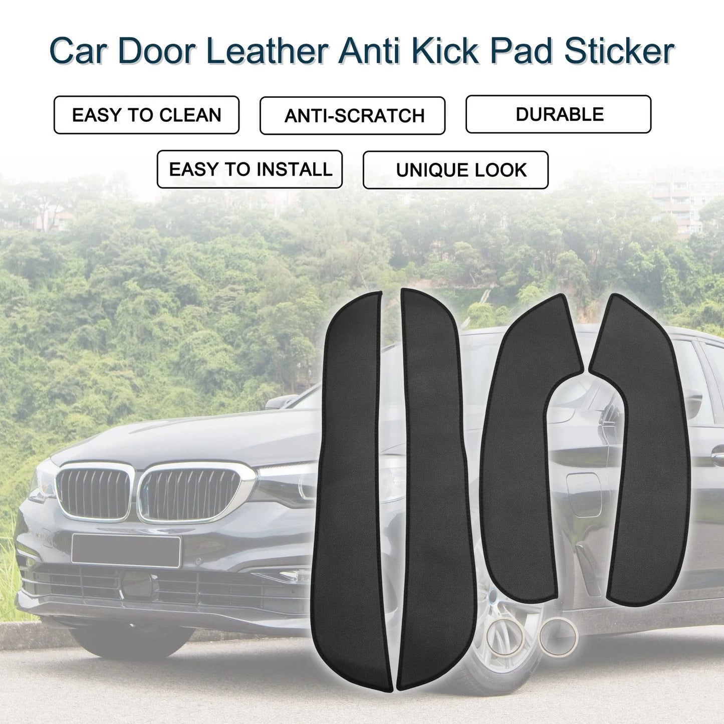 Short Wheelbase Leather Kick Pad Sticker for BMW 5 Series (2011-2017)