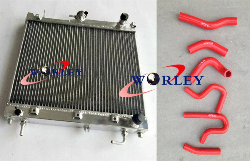 3 Row Aluminum Radiator + Blue Hose for Suzuki Jimny SN413 1.3L (2000-2011)