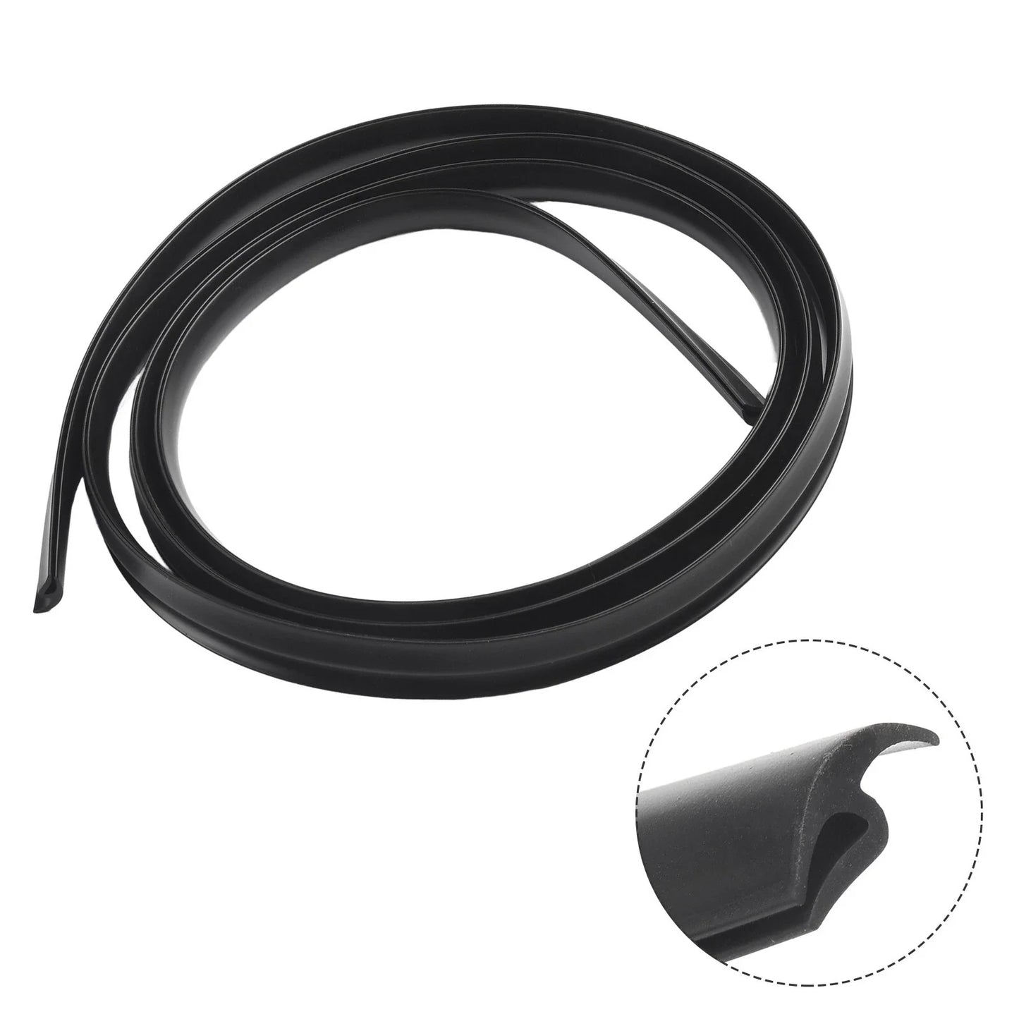 Seal Strip Trim 2m for Car Front-Windshield Sunroof Weatherstrip Rubber Black