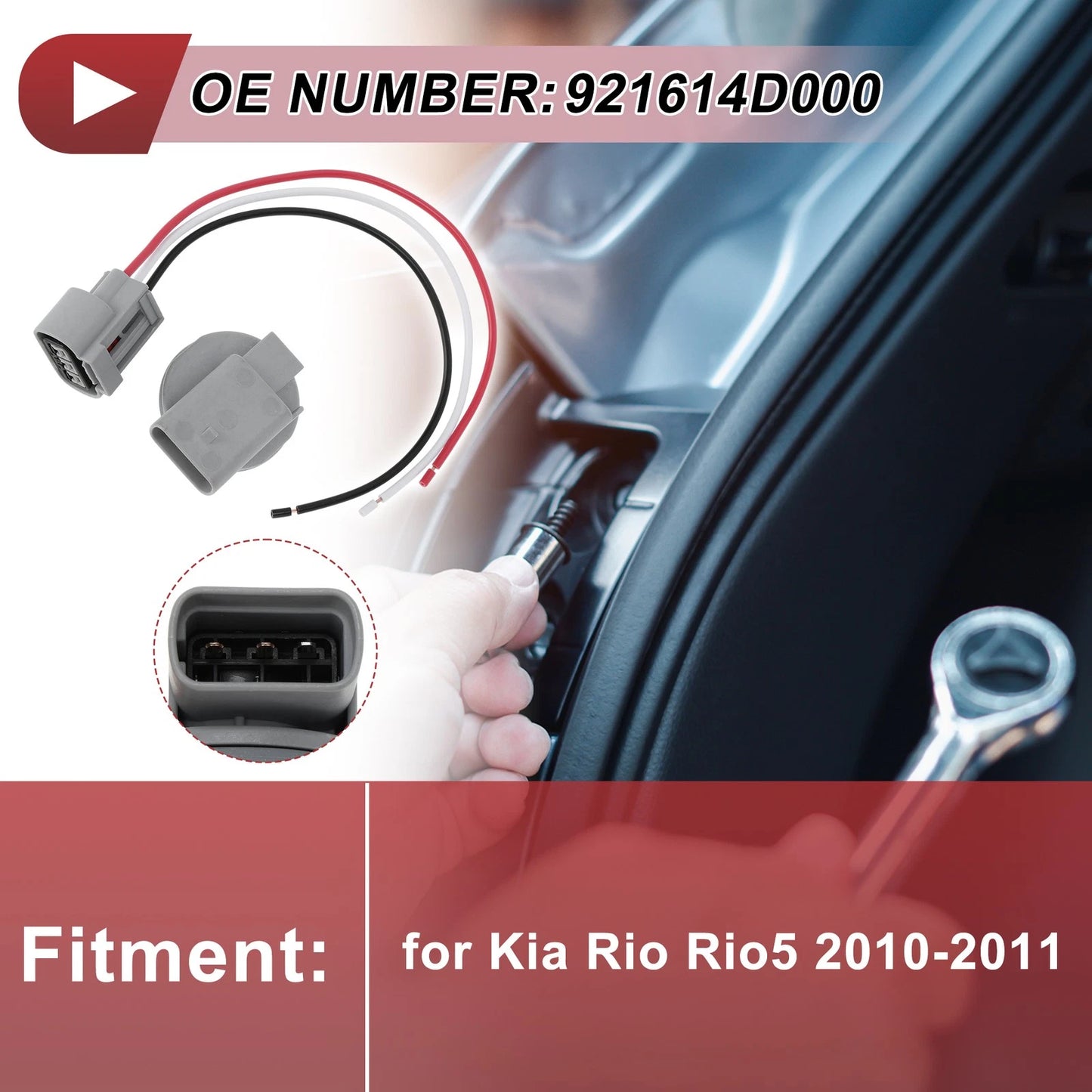 Set of 1 Front Turn Signal Light Socket Wiring for Kia Rio Rio5 (2010–2011) No. 921614D000