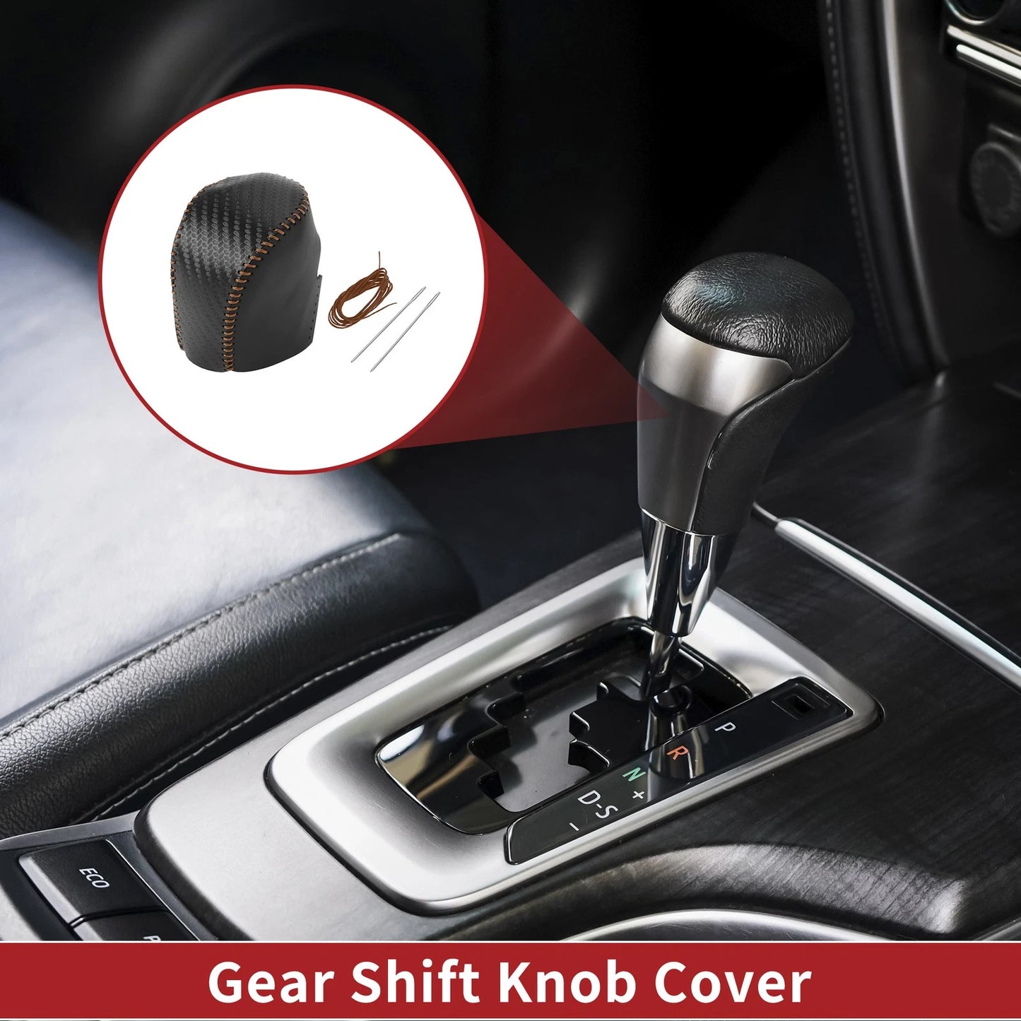 1 Pc Gear Shift Knob Cover for Honda HR-V (2023–2024) Black Carbon Fiber