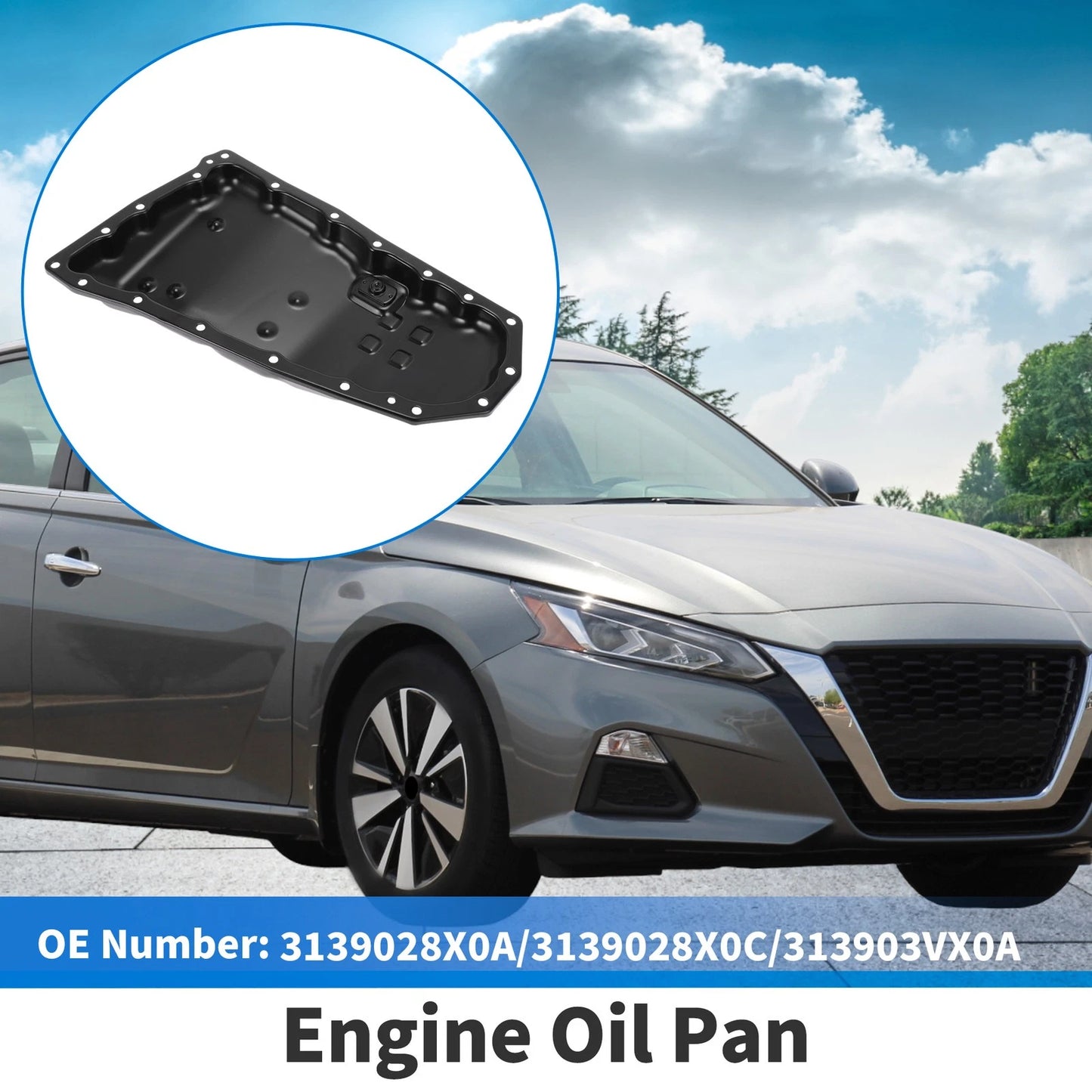 1 Pc Engine Oil Pan No. 3139028X0A for Nissan Altima (2013–2018) Steel Black