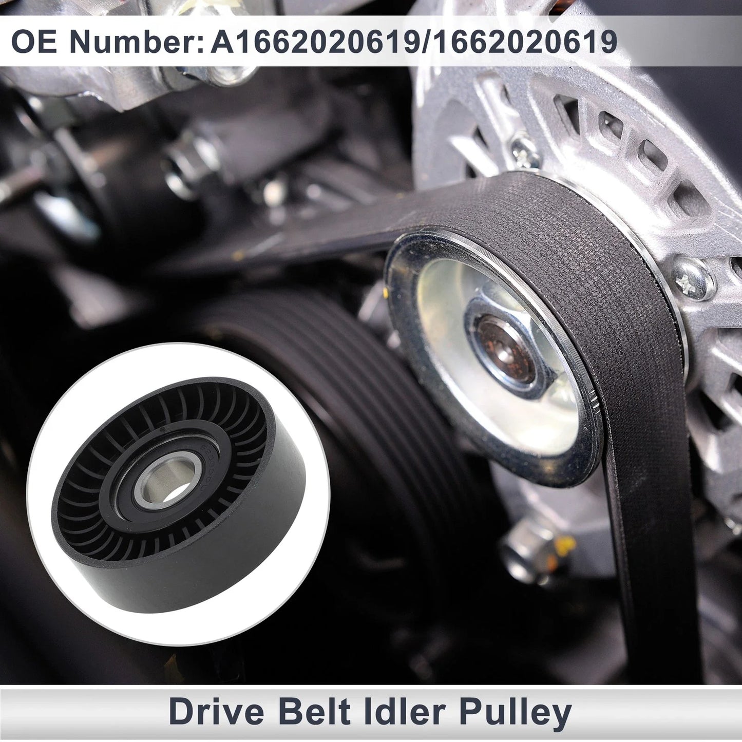 Drive Belt Idler Pulley for Mercedes-Benz A-Class (1997-2014) Black