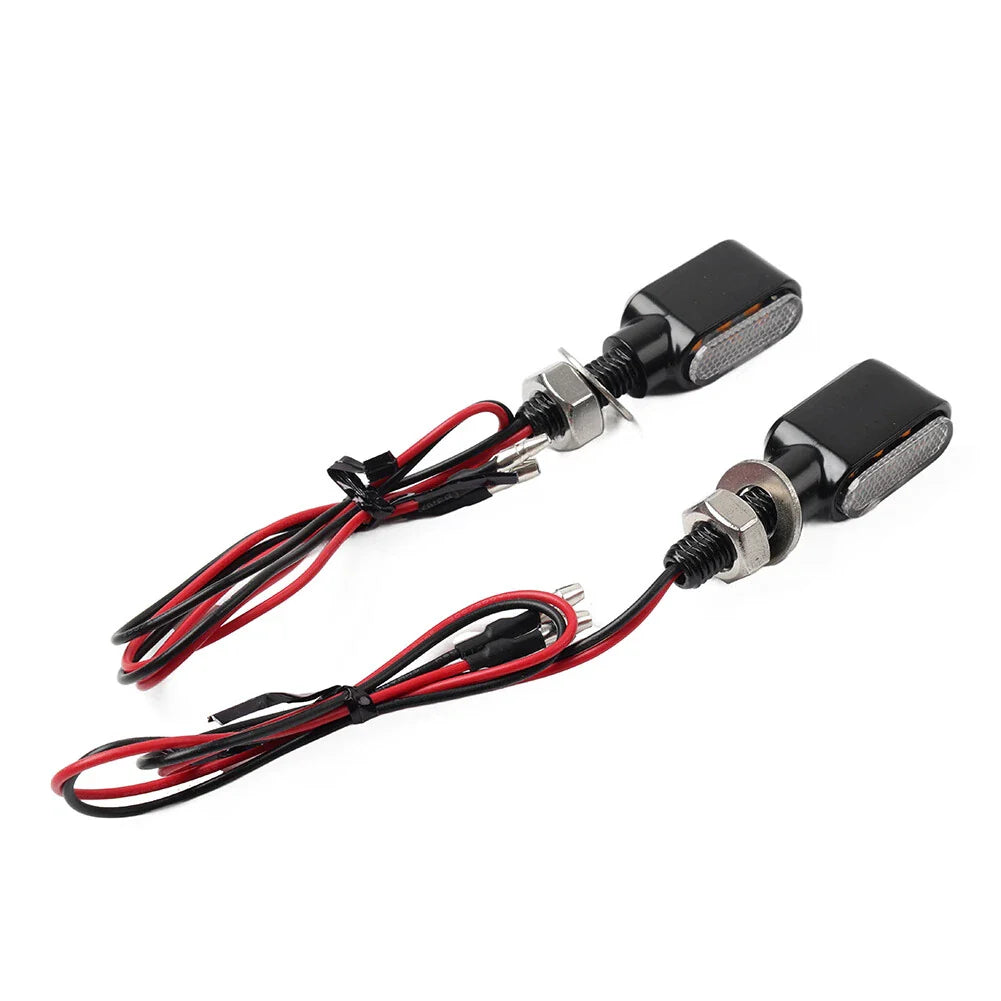 Mini Amber Motorcycle Turn Signal Blinker Lights Universal