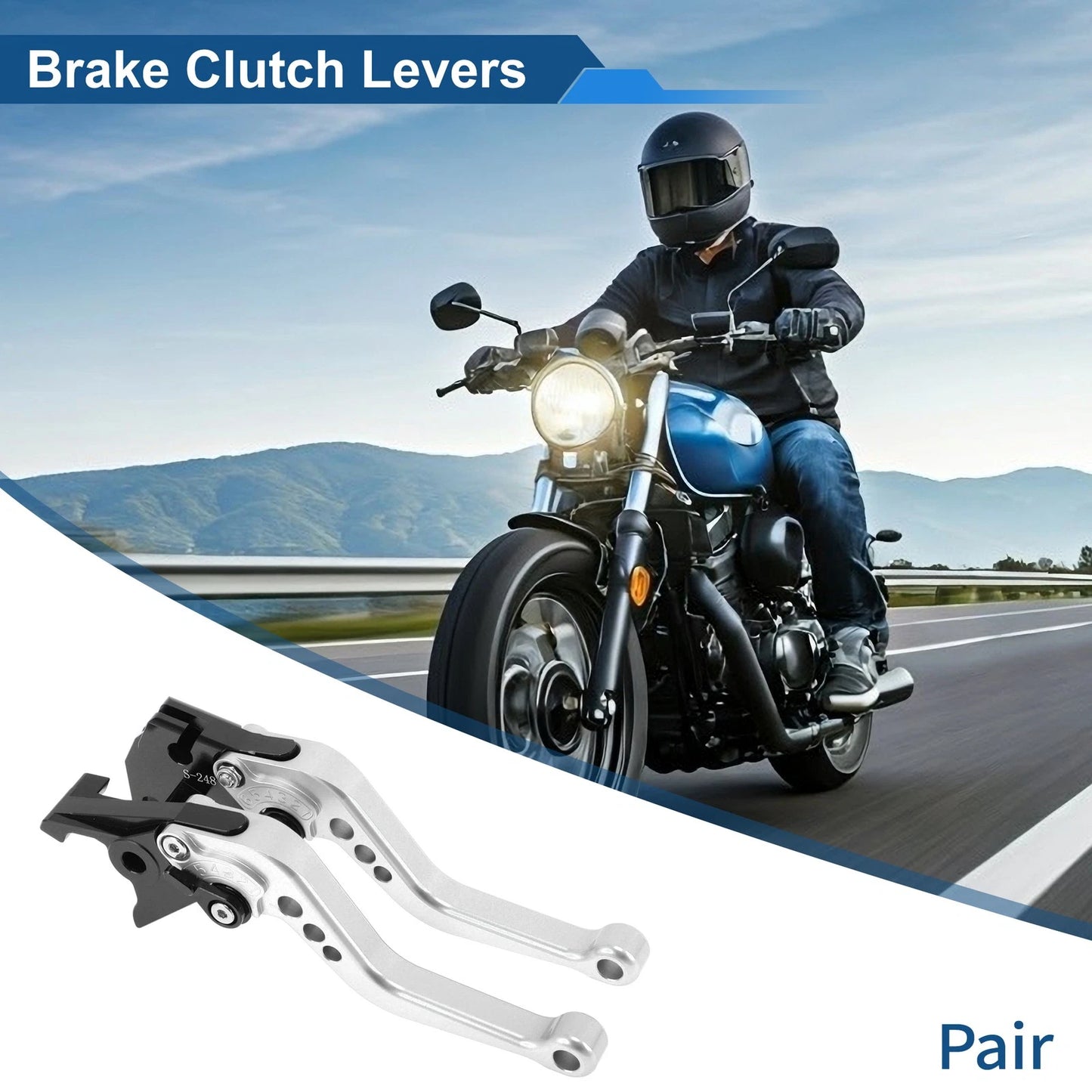 Short Brake Clutch Levers for Suzuki GSR750/GSX-S750 (2011–2021) Silver Tone