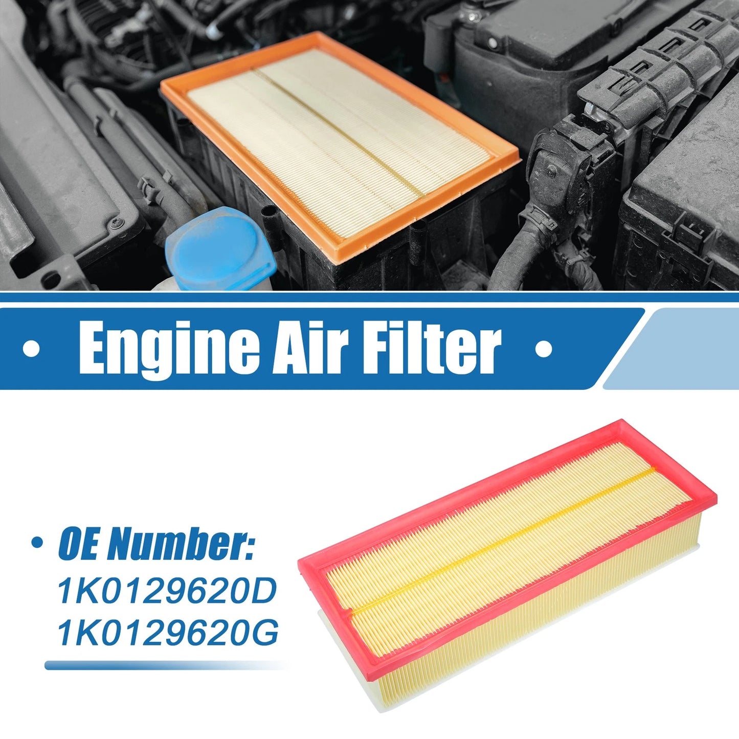 Engine Air Filter No. 1K0129620D for Audi A3 Q3 2.0L (2008–2013)