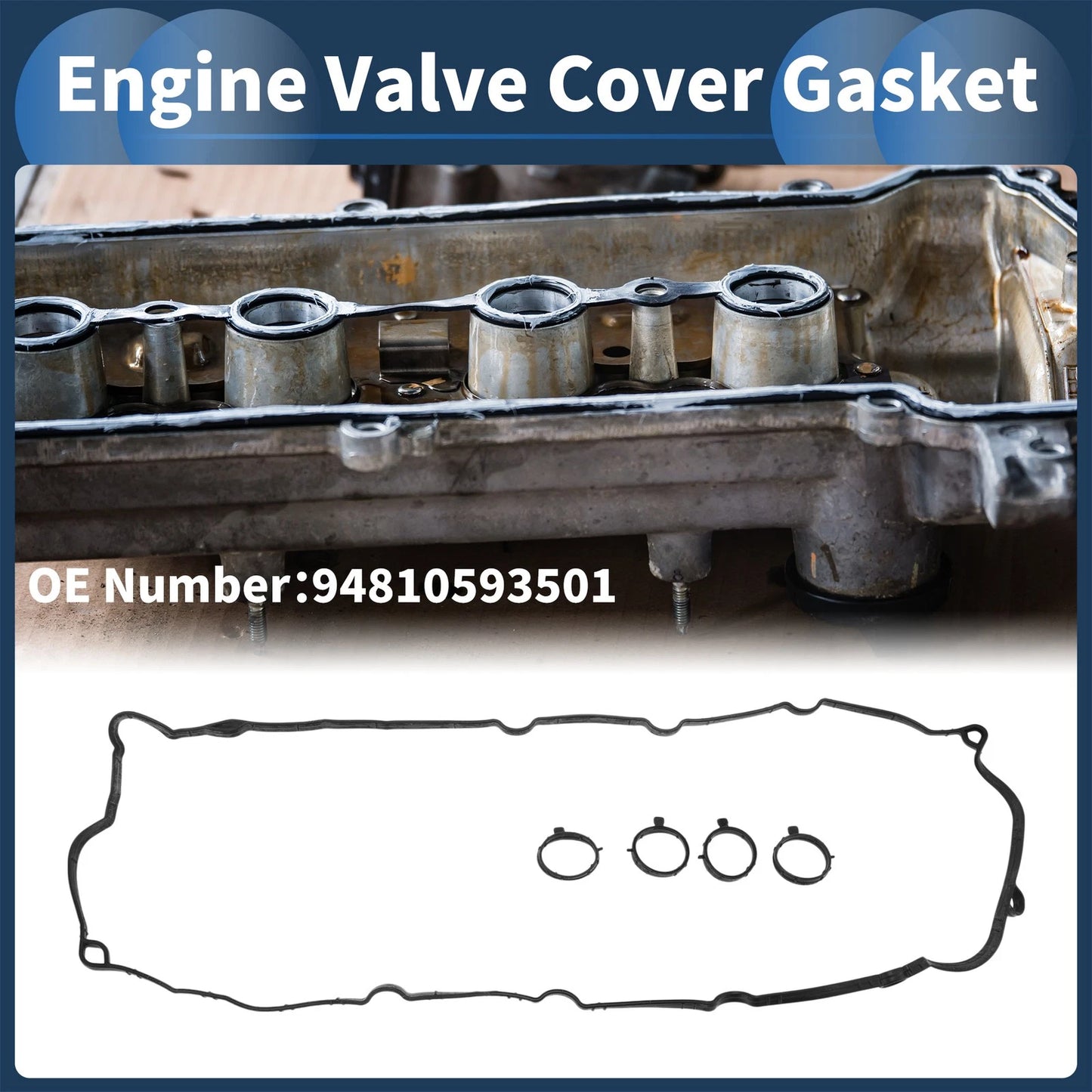 Set of 1 Engine Valve Cover Gasket for Porsche Panamera (2009–2016) No. 94810593501