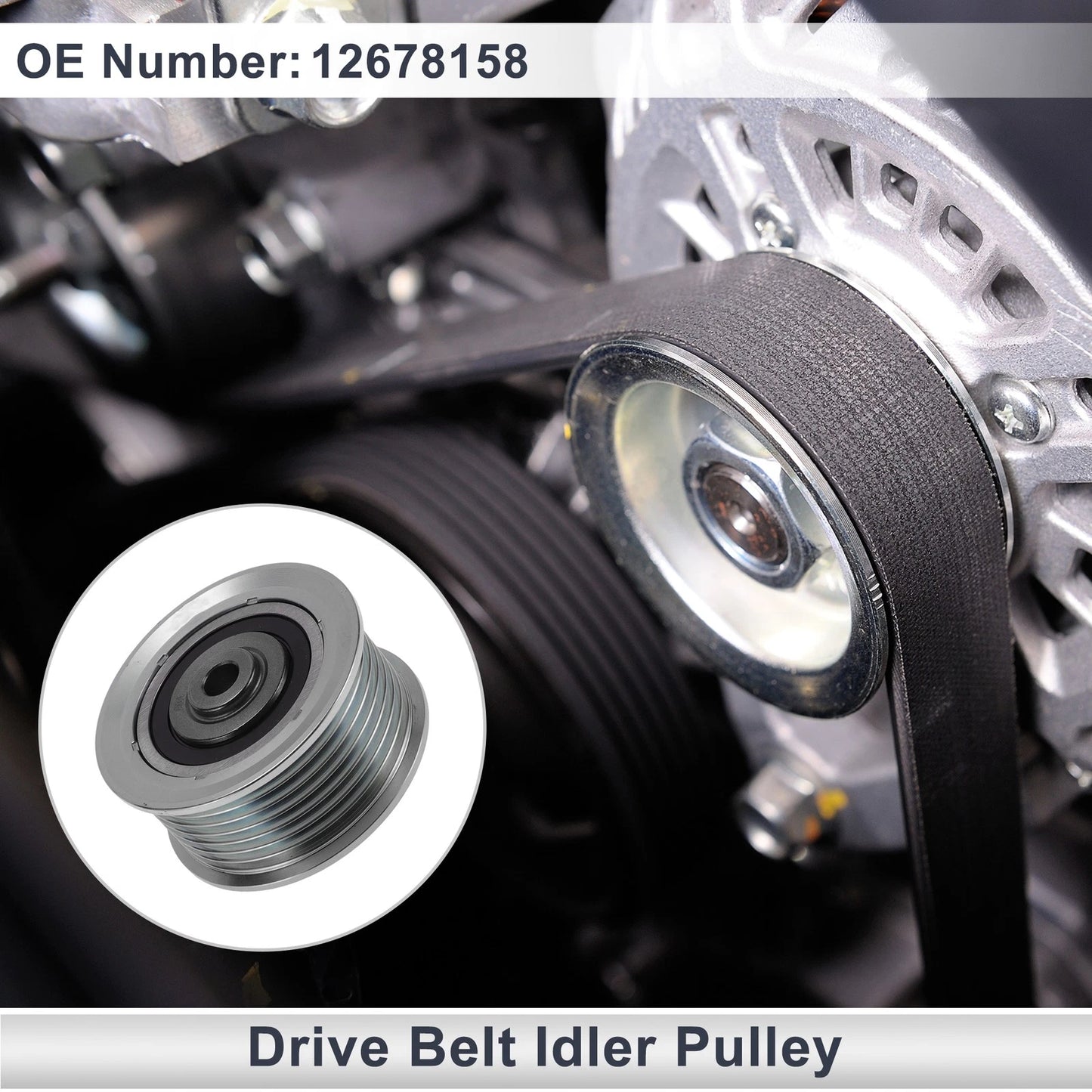 Drive Belt Idler Pulley for Buick Lacrosse (2018–2019) No. 12678158 Steel