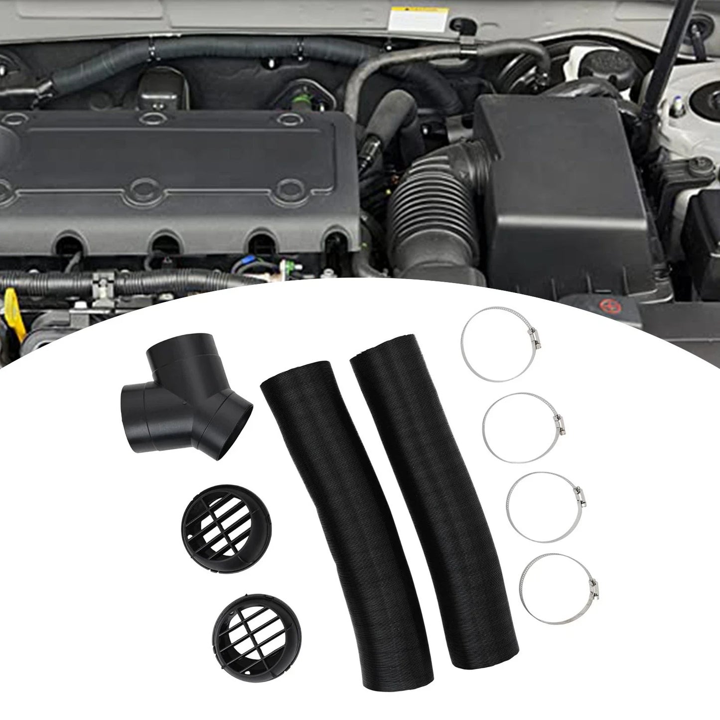 75mm Air Diesel Heater Exhaust Y Pipe 2 Outlets 4 Clamps