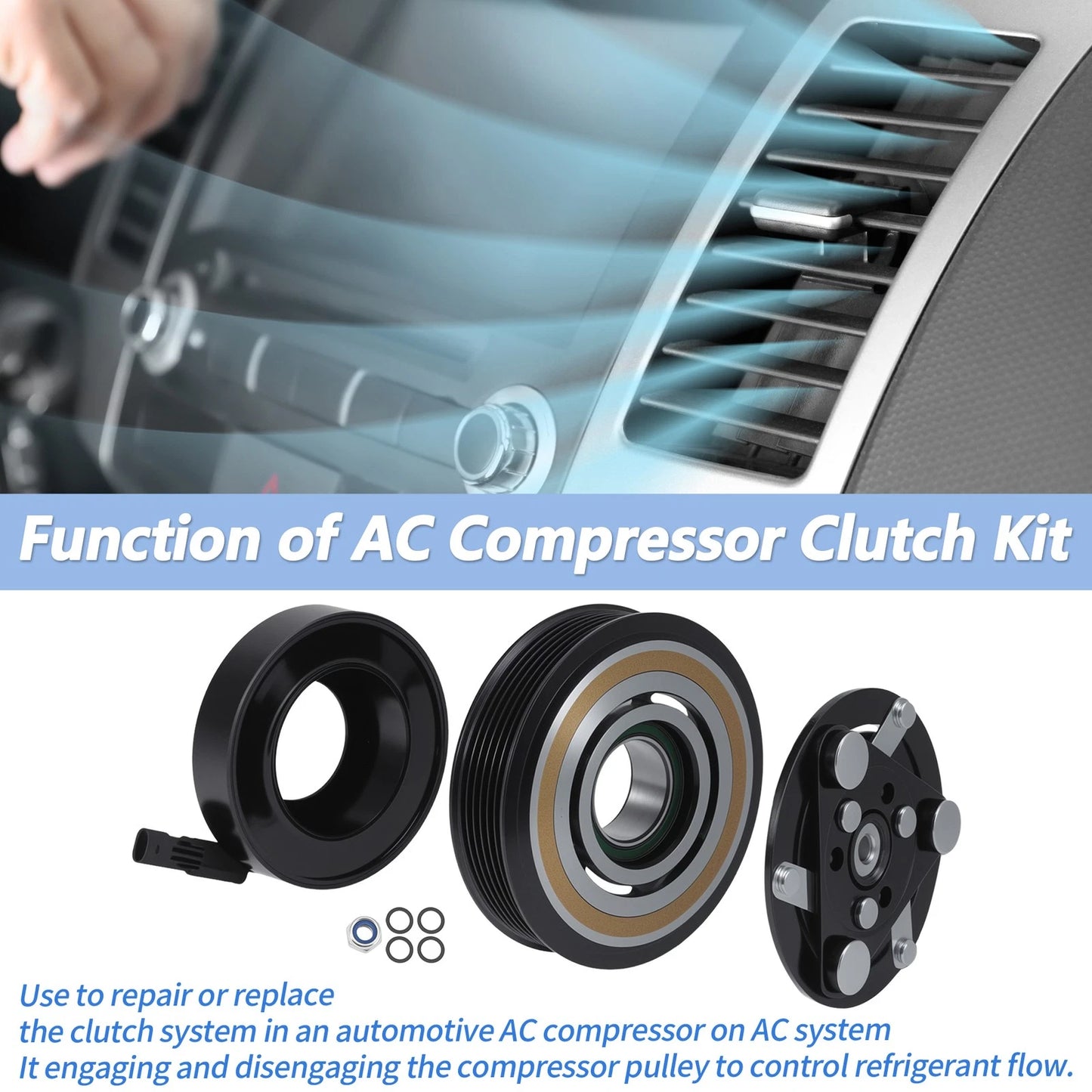 AC Compressor Clutch for Cadillac SRX (2012–2016), Buick LaCrosse (2010–2016)