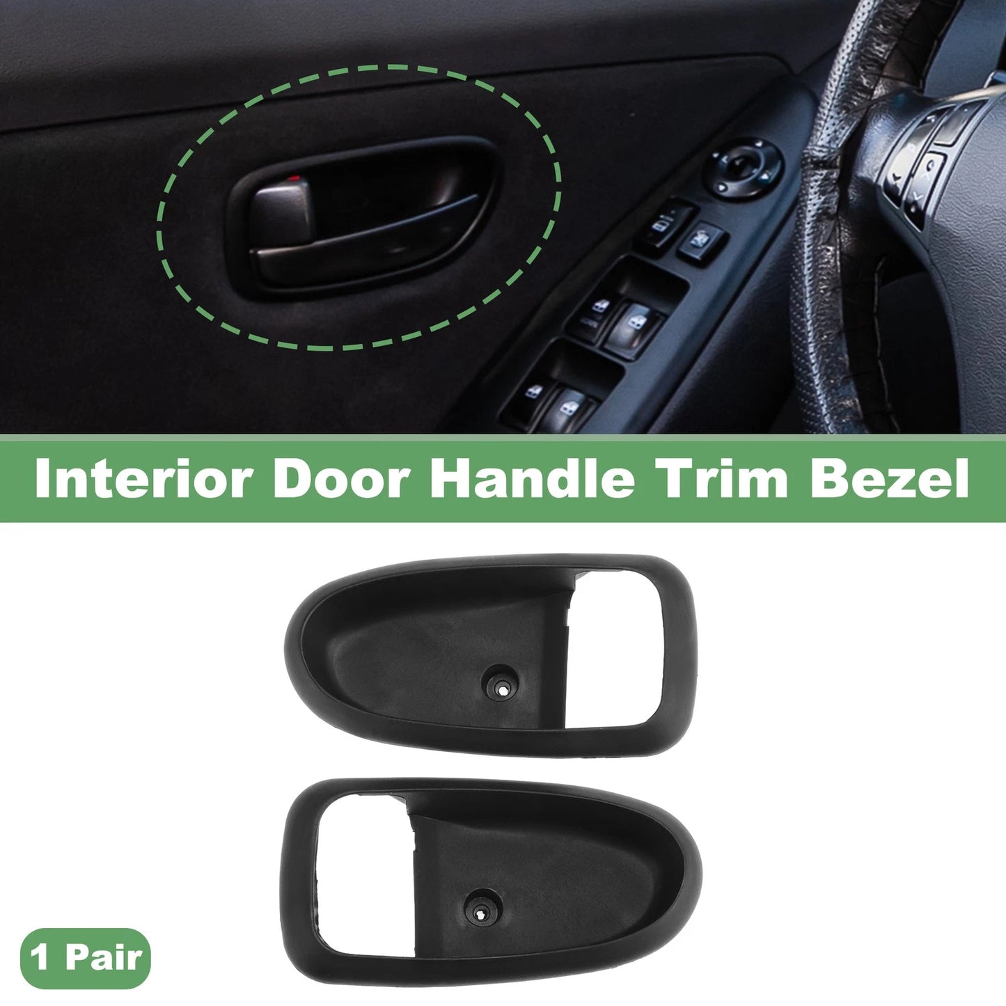 Set of 2 Front Rear Interior Door Handle Trim Bezel for Hyundai Elantra (2001–2006)