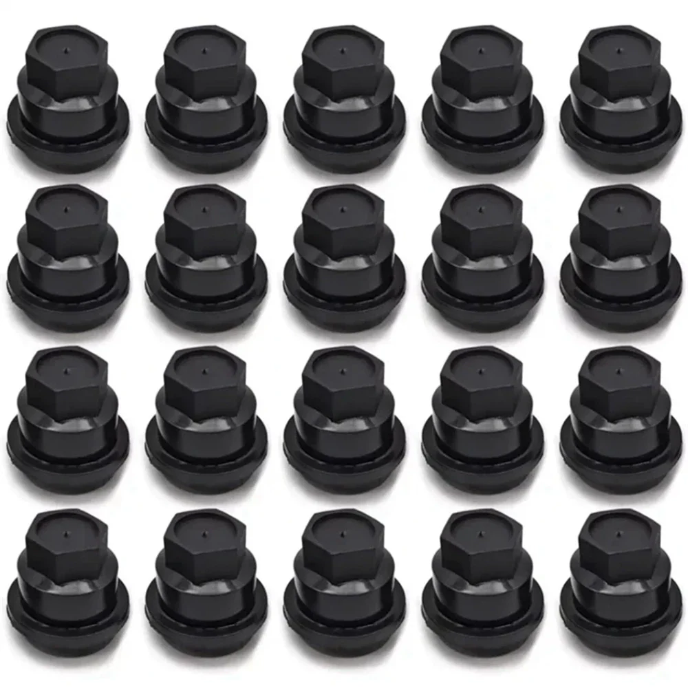 20 x Black Lug Nut Cover Caps for Chevrolet (15661036, 560-5208, 560-5063, 560-5040)