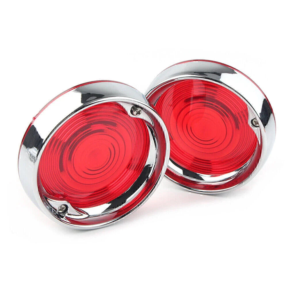 3-1/4" Turn Signal Bezels Red Lens Covers for Harley Touring Road King (2009-2023)