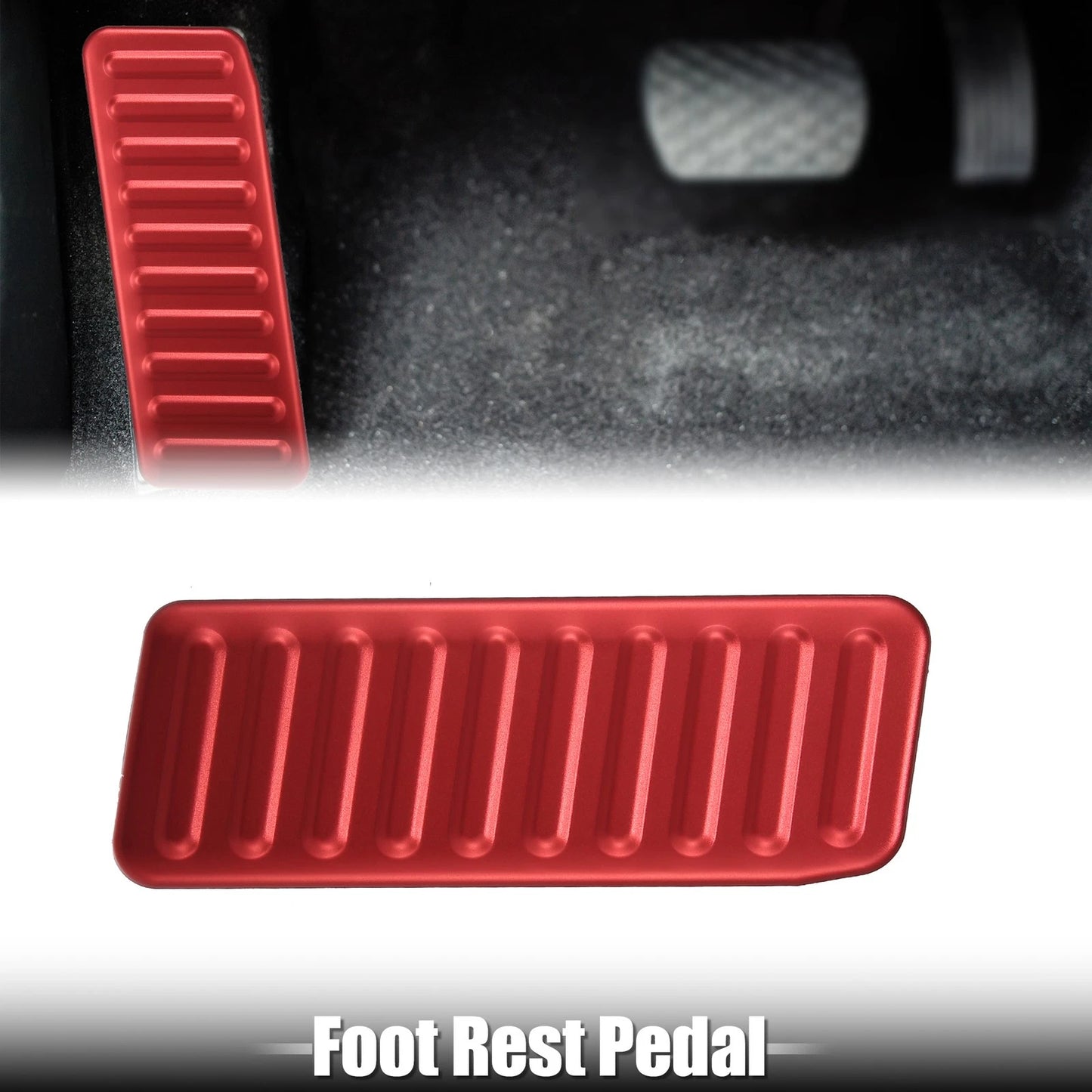 Aluminium Alloy Left Foot Rest Pedal for Ford Mustang (2015–2020) Red