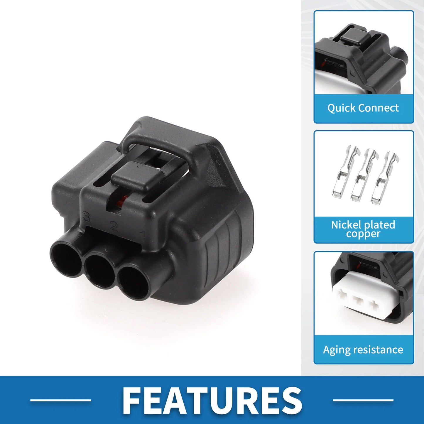 Set of 1 Wiper Spray Washer Connector Plug for Toyota Lexus (No. 9098010981)