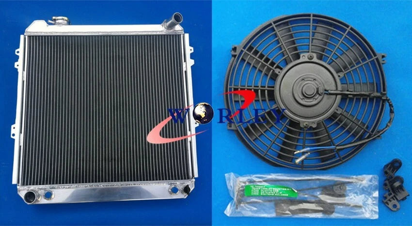 3-Core Aluminum Radiator with Fan for Toyota Pickup 4Runner (1988–1995)