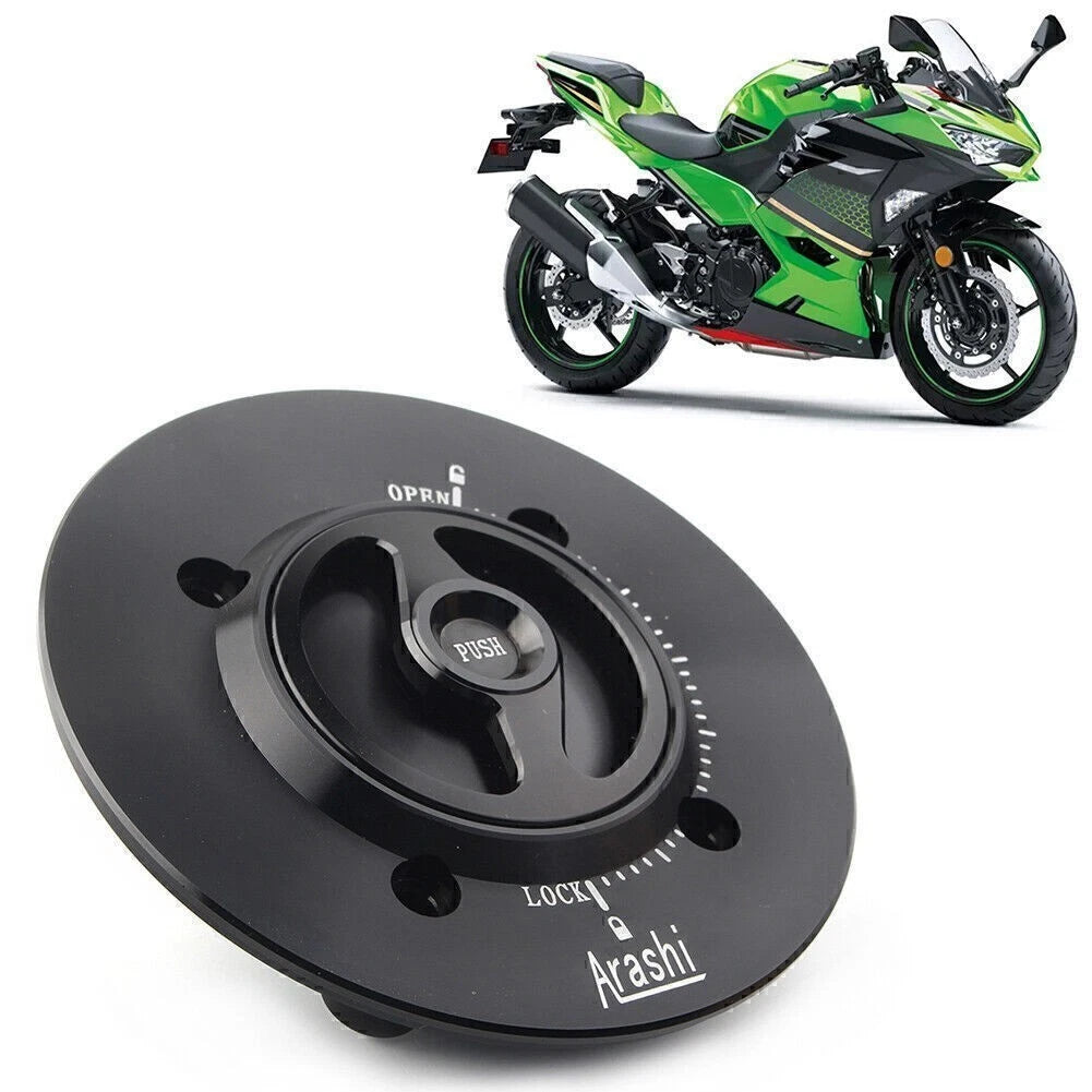 Gas Fuel Cap Tank Cover for Kawasaki Ninja 400 (2018–2021) Black