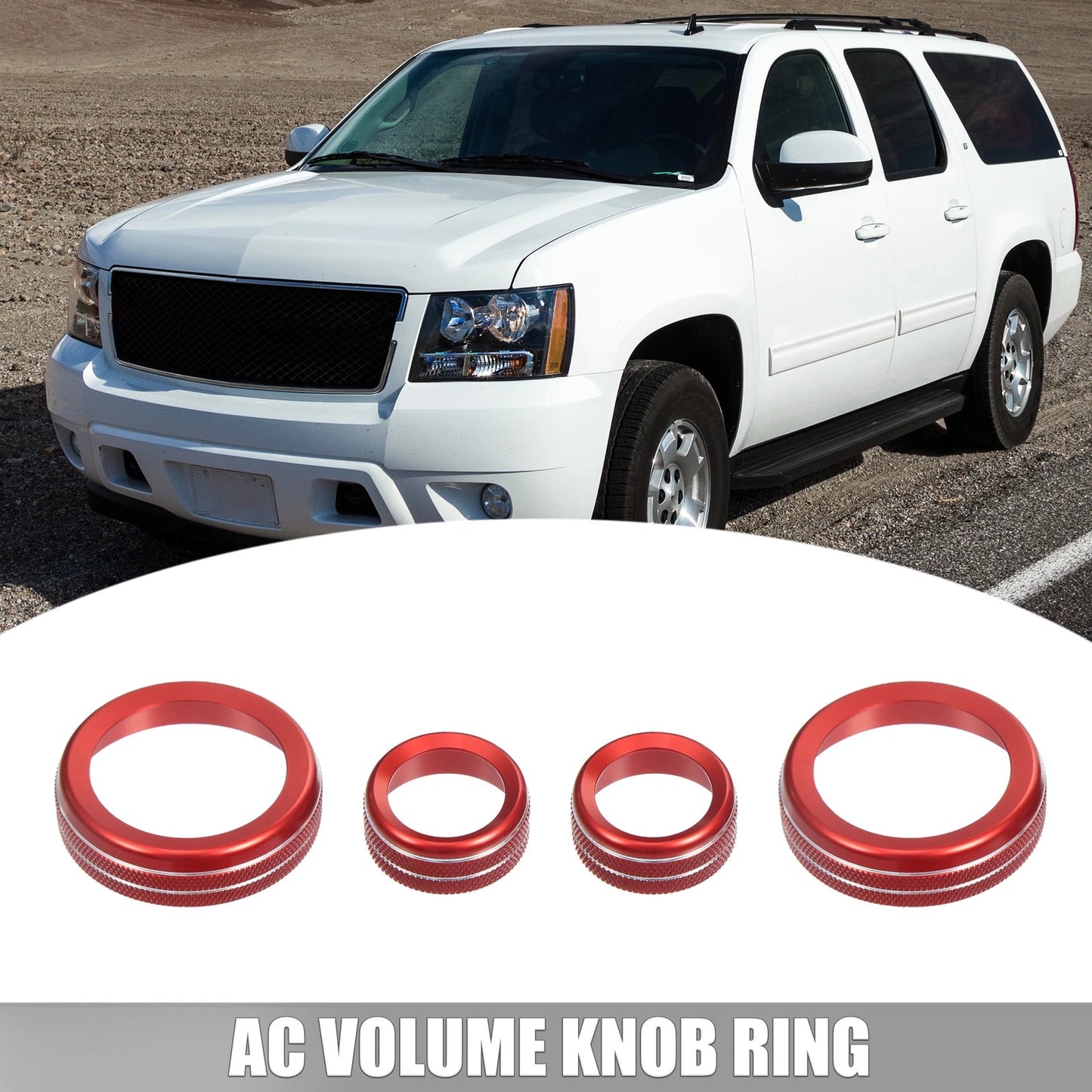 Set of 4 Air Conditioner Volume Knob Decor Rings for Chevy Corvette C7 (2014–2019)