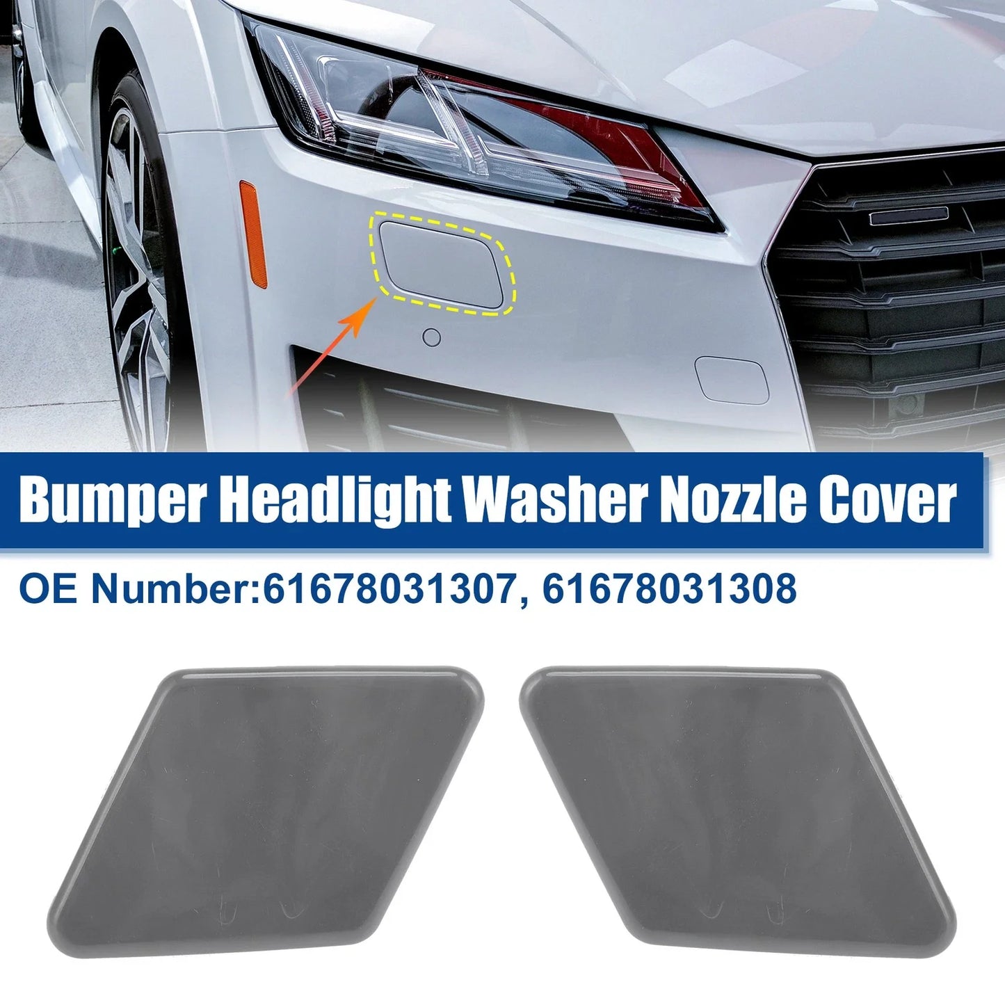 1x Pair Front Bumper Headlight Washer Nozzle Cover Cap for BMW 325i