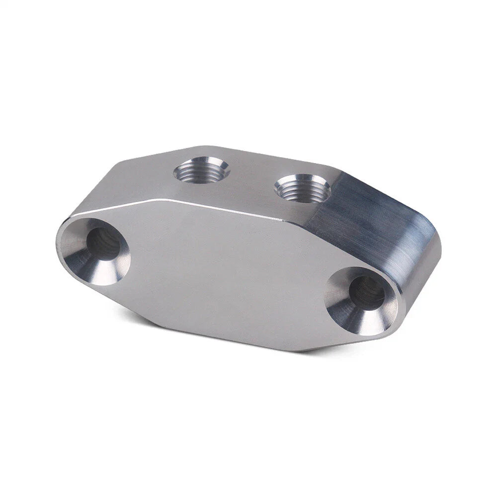 Aluminum Alloy Oil Feed Line Adapter Plate M16 x 1.5 for LS