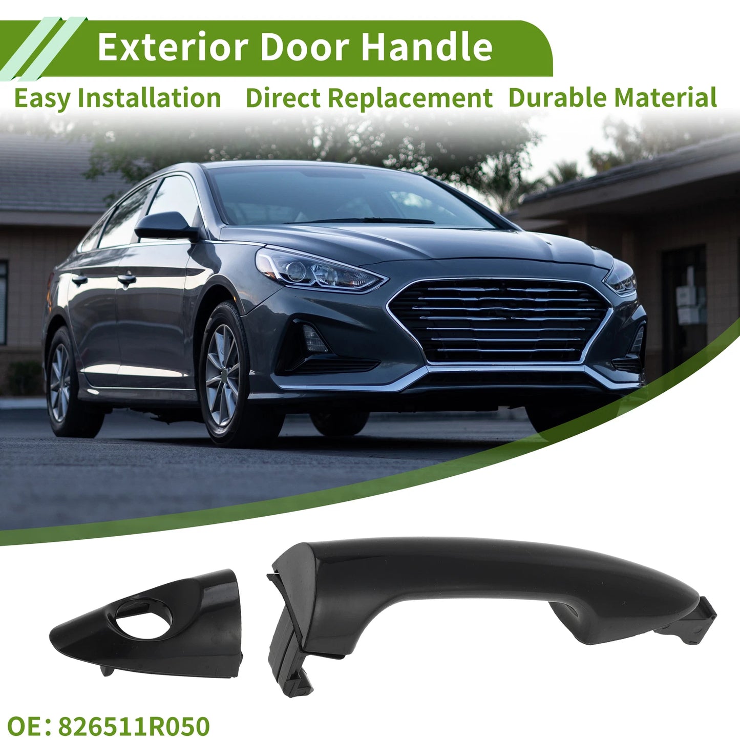 Exterior Door Handle for Hyundai Accent (2012–2017) No.826511R050 Black Front Left