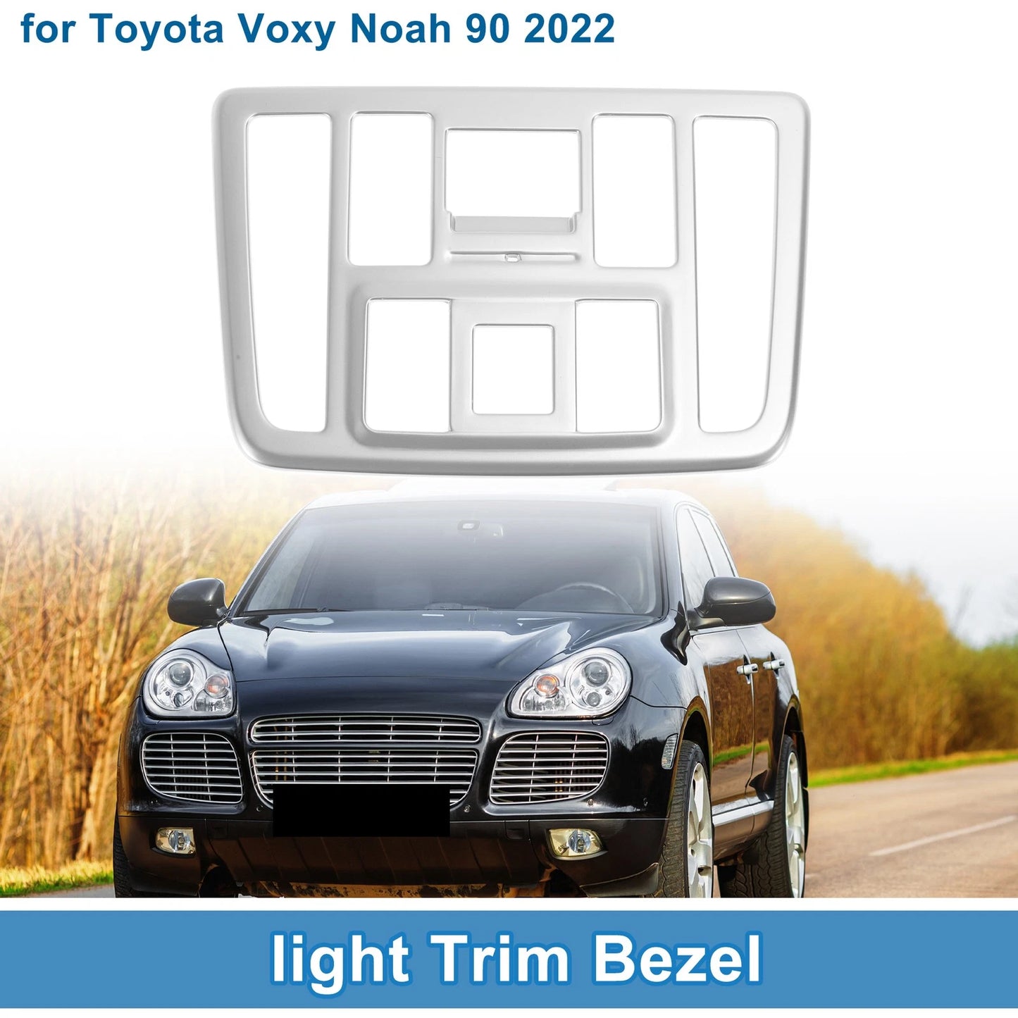 Front Row Light Trim Bezel for Toyota Voxy Noah (2022) Silver Tone