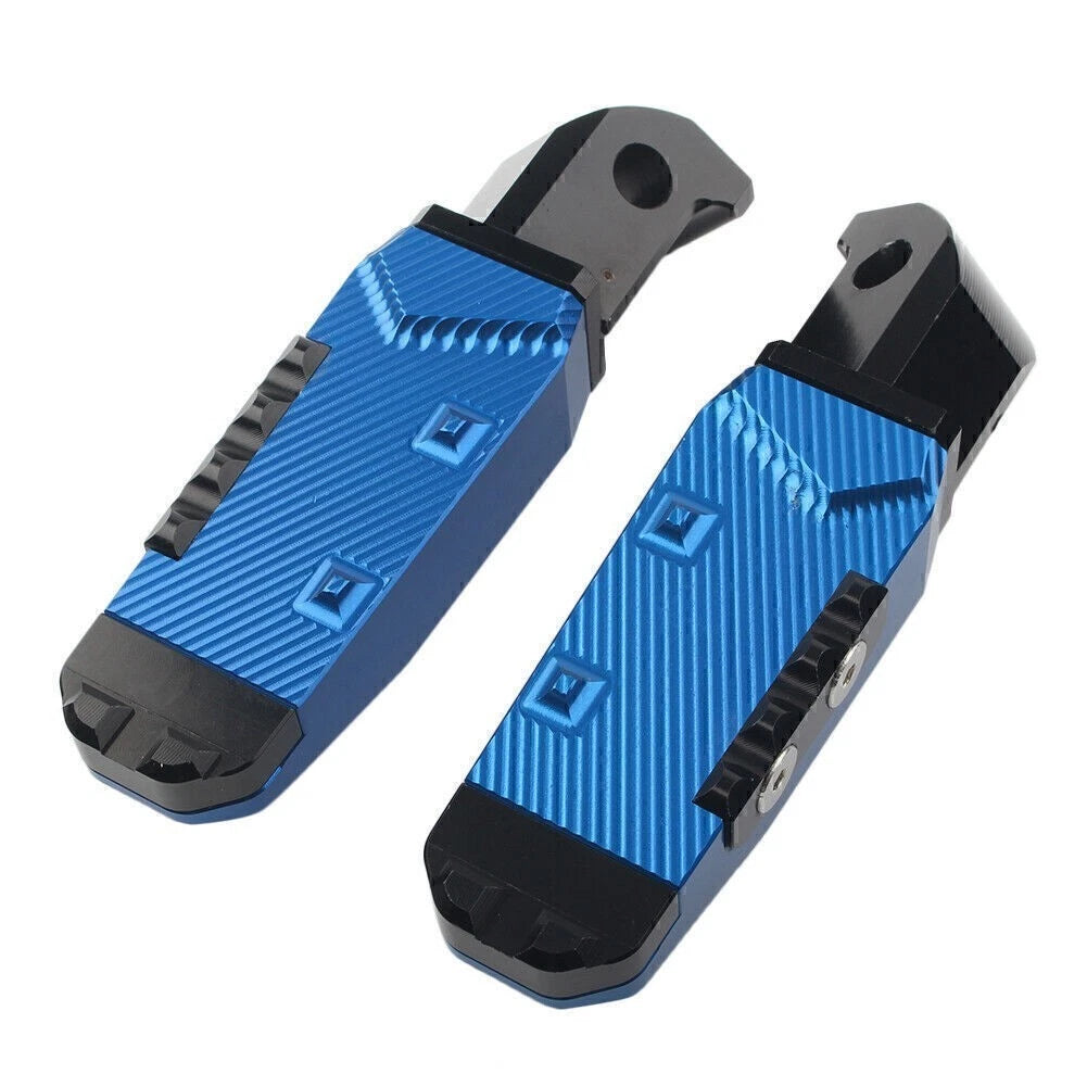 CNC Rear Passenger Footrests Foot Pegs Pedal Pads Blue for Yamaha FZ1 YZF R3 (2015–2020)