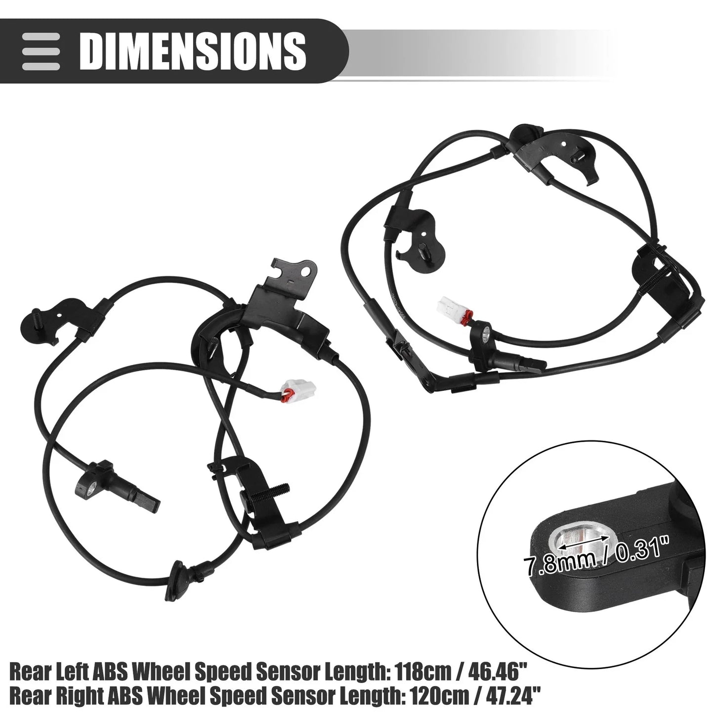 Rear Left Right ABS Wheel Speed Sensors for Lexus NX200t (2015-2018)