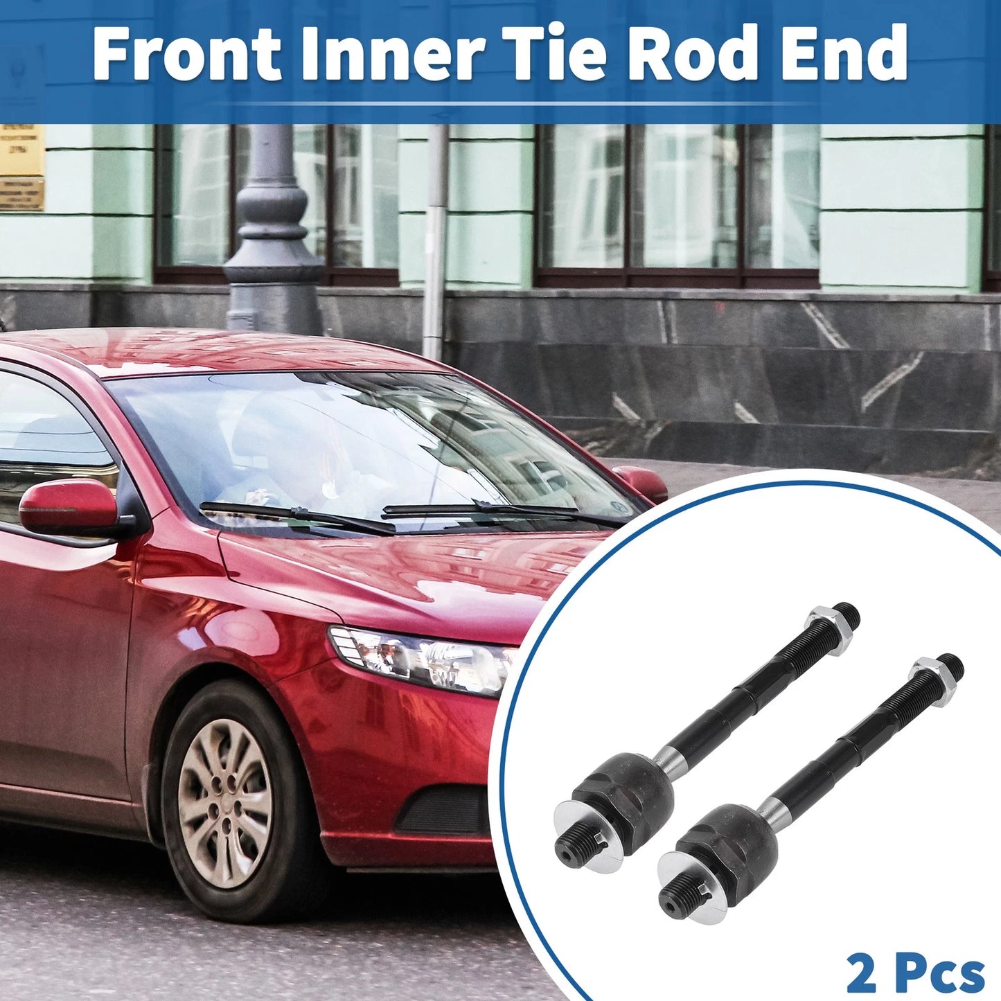 2 Pcs Front Inner Tie Rod End Links for Kia Sorento, Hyundai Santa