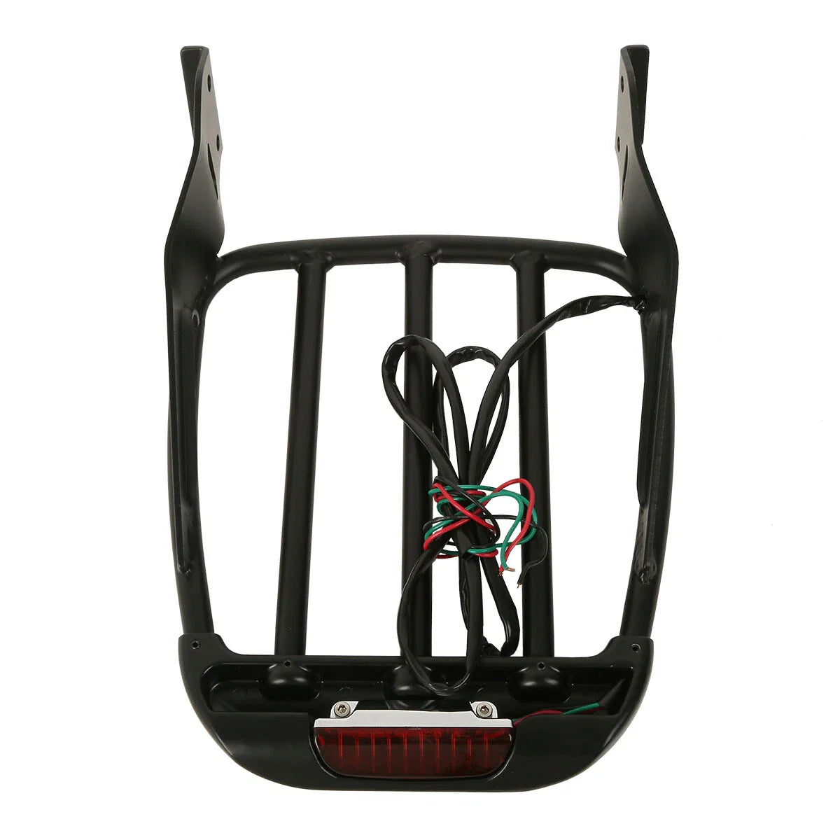 Black Two-Up Detachable Luggage Rack with LED Light for Harley Softail (1984-2005)