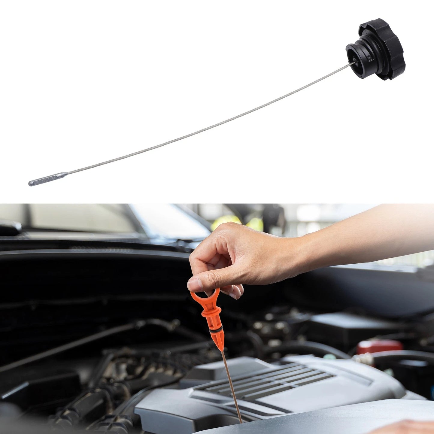 Oil Dipstick No. 918663 for Chevrolet Equinox (2008–2017) Black 1Pc