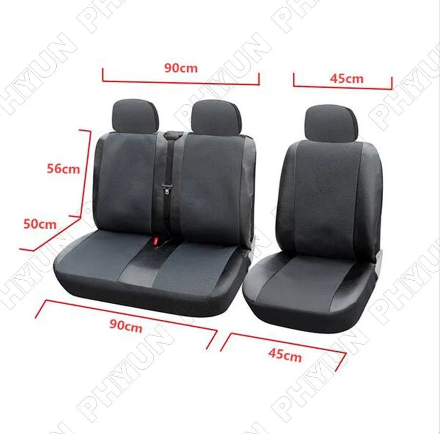 5mm Foam Laminate Front Seat Covers for Car - Grey Polyester & Leather (N/A)