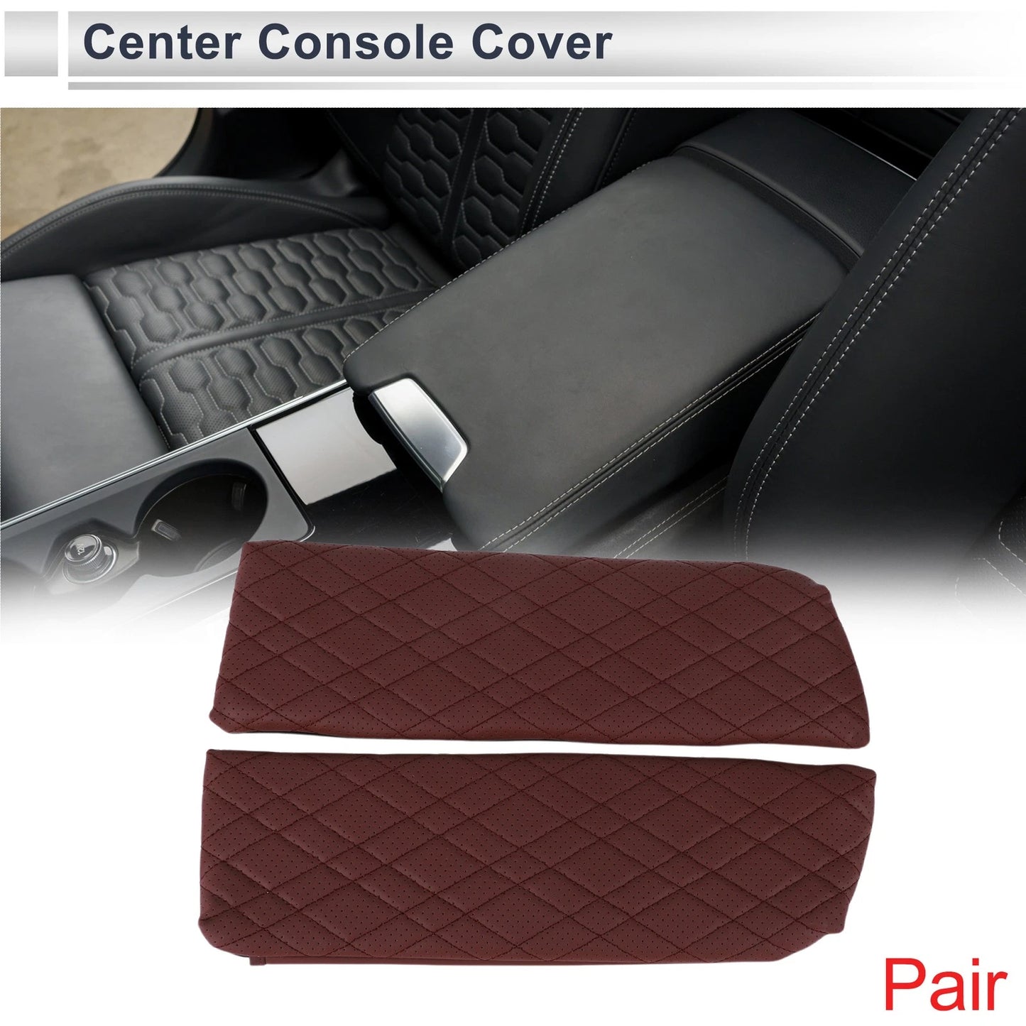 Center Console Cover with Storage Bag for BMW X5 (2014–2018) Red