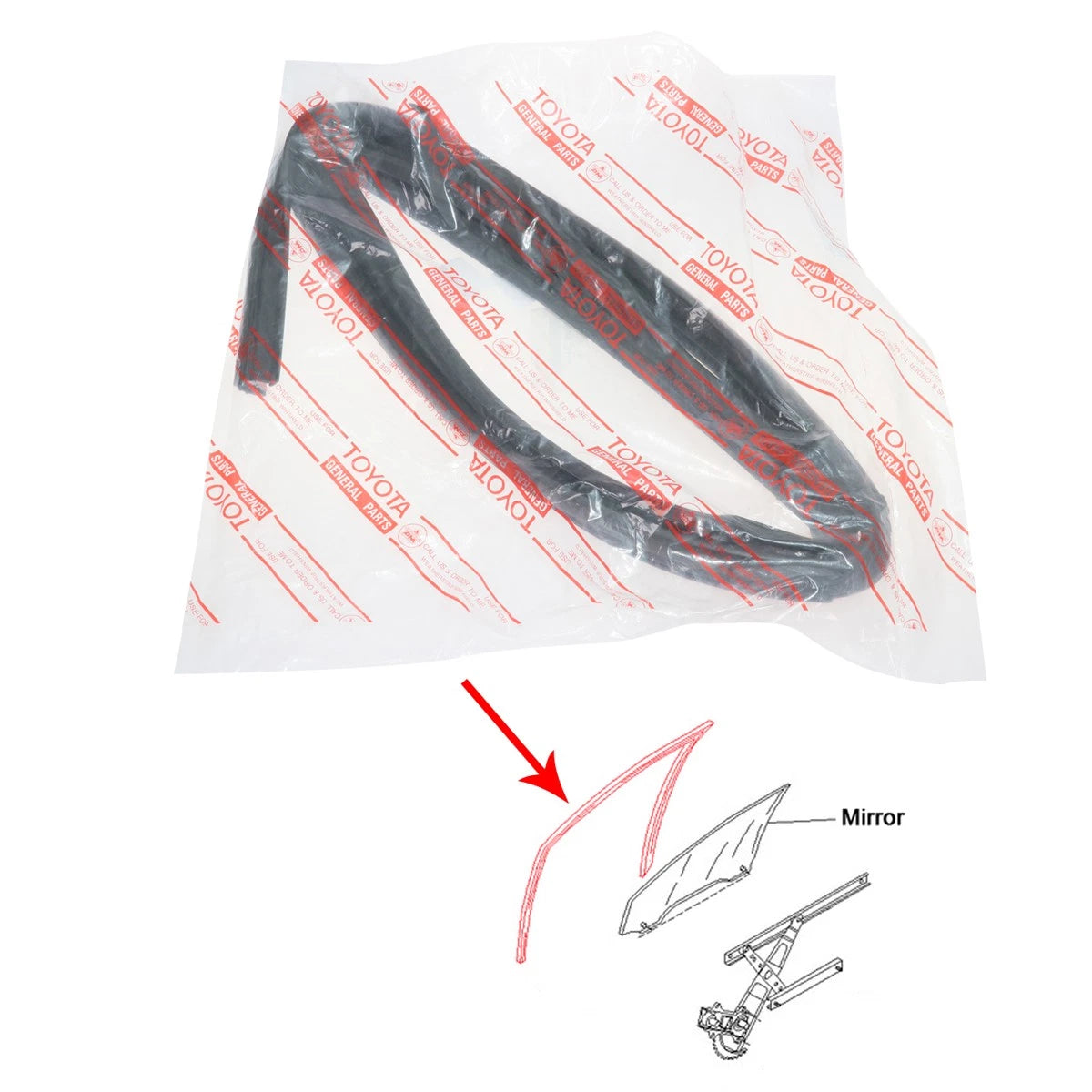 Rear RH Glass Run Channel for Toyota Hilux Pickup (RN85–RN106)
